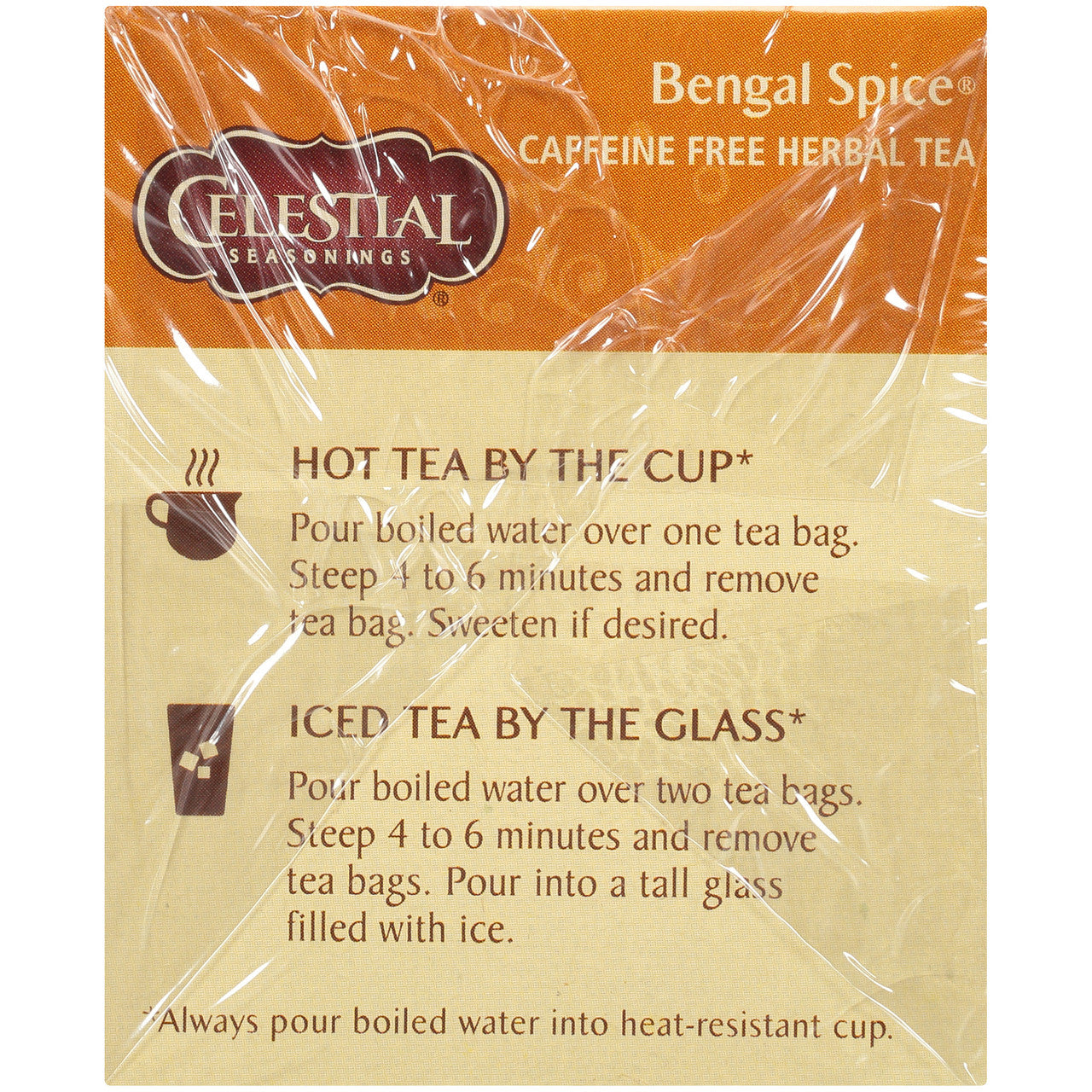Celestial Seasonings Bengal Spice Herbal Tea – Caffeine-Free Chai Inspired Blend (6x20 Bags)