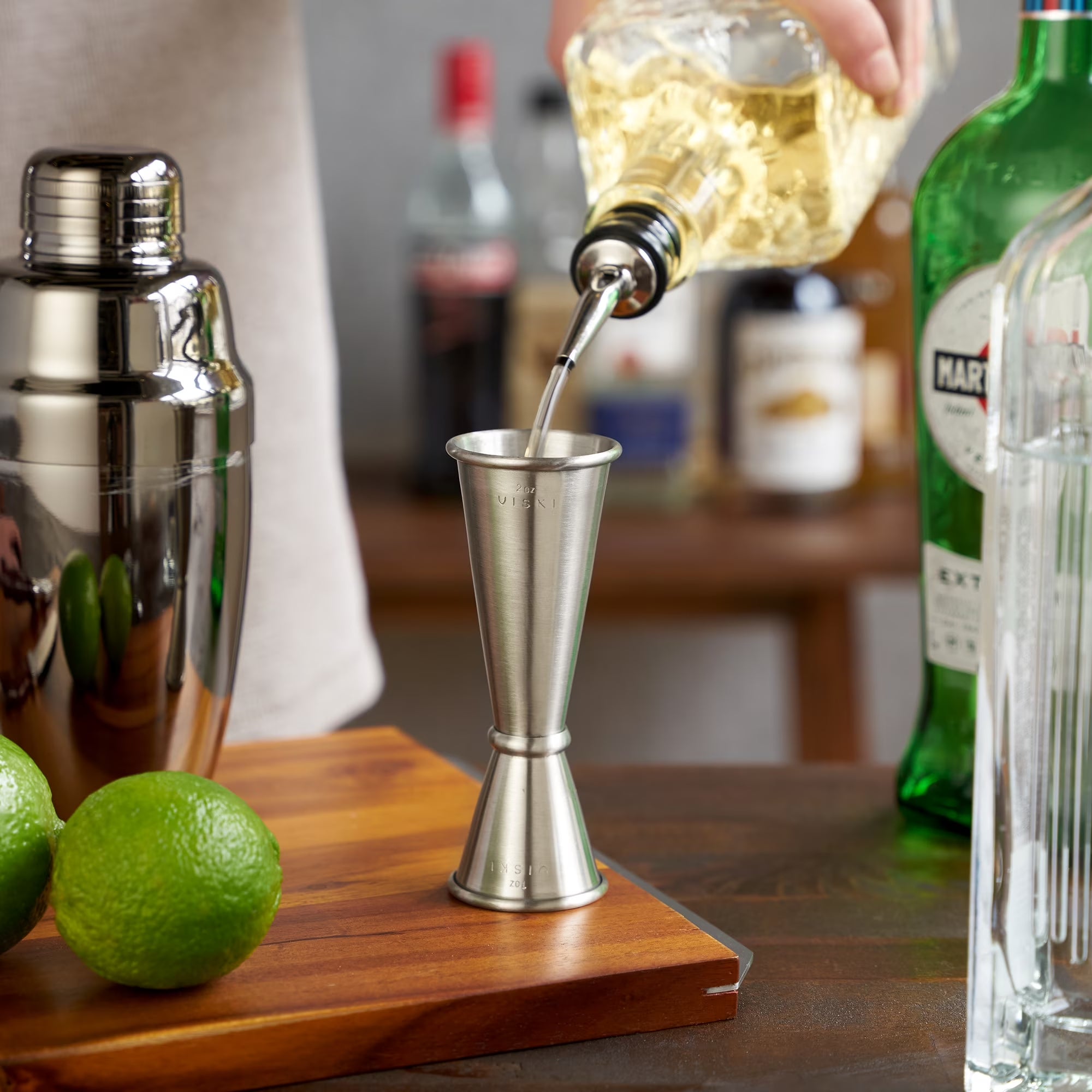 Viski Japanese Style Stainless Steel Double Jigger for Cocktails and Drinks