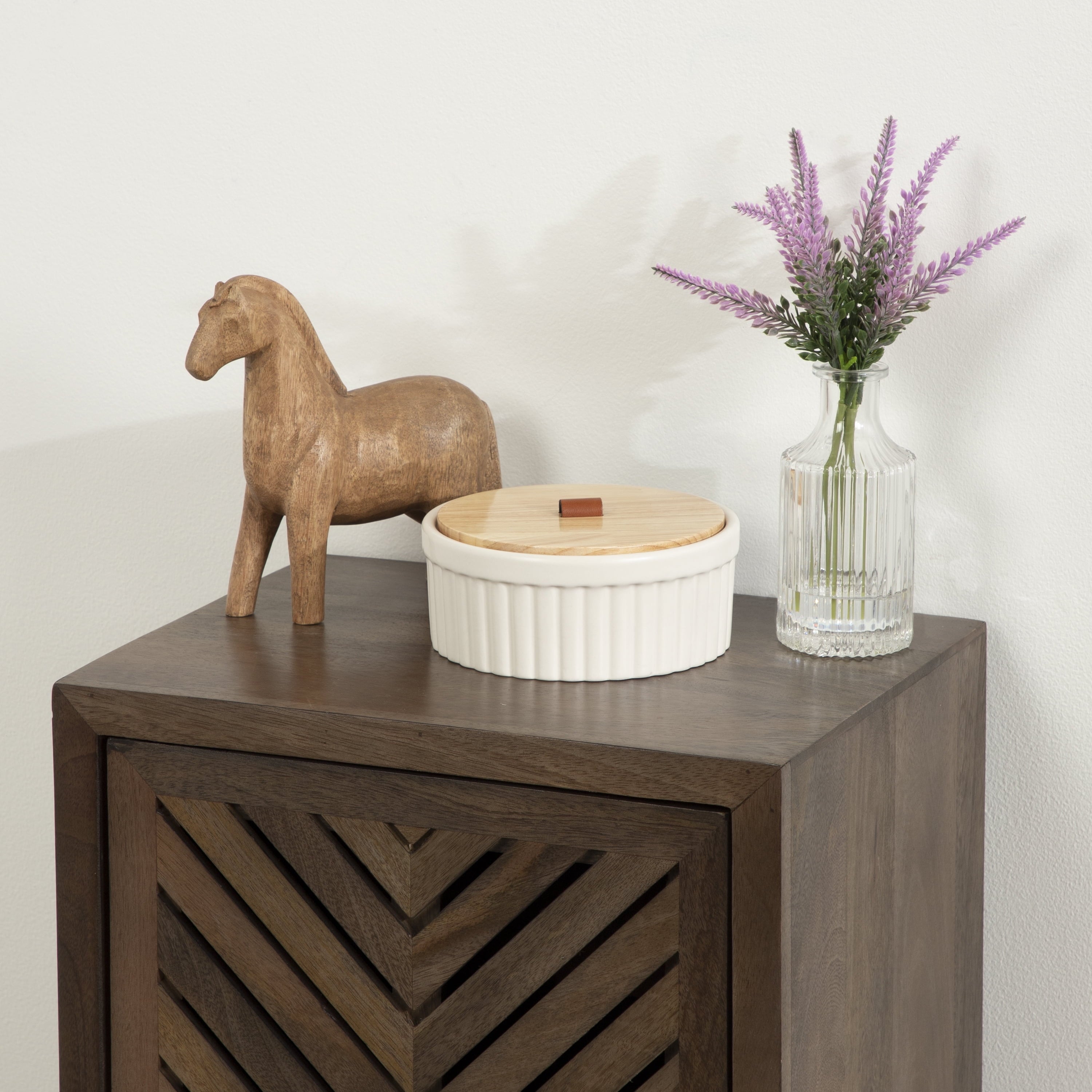 Better Homes & Gardens 2.5" X 6.18" Ribbed Off-White/Cream Ceramic Decorative Container