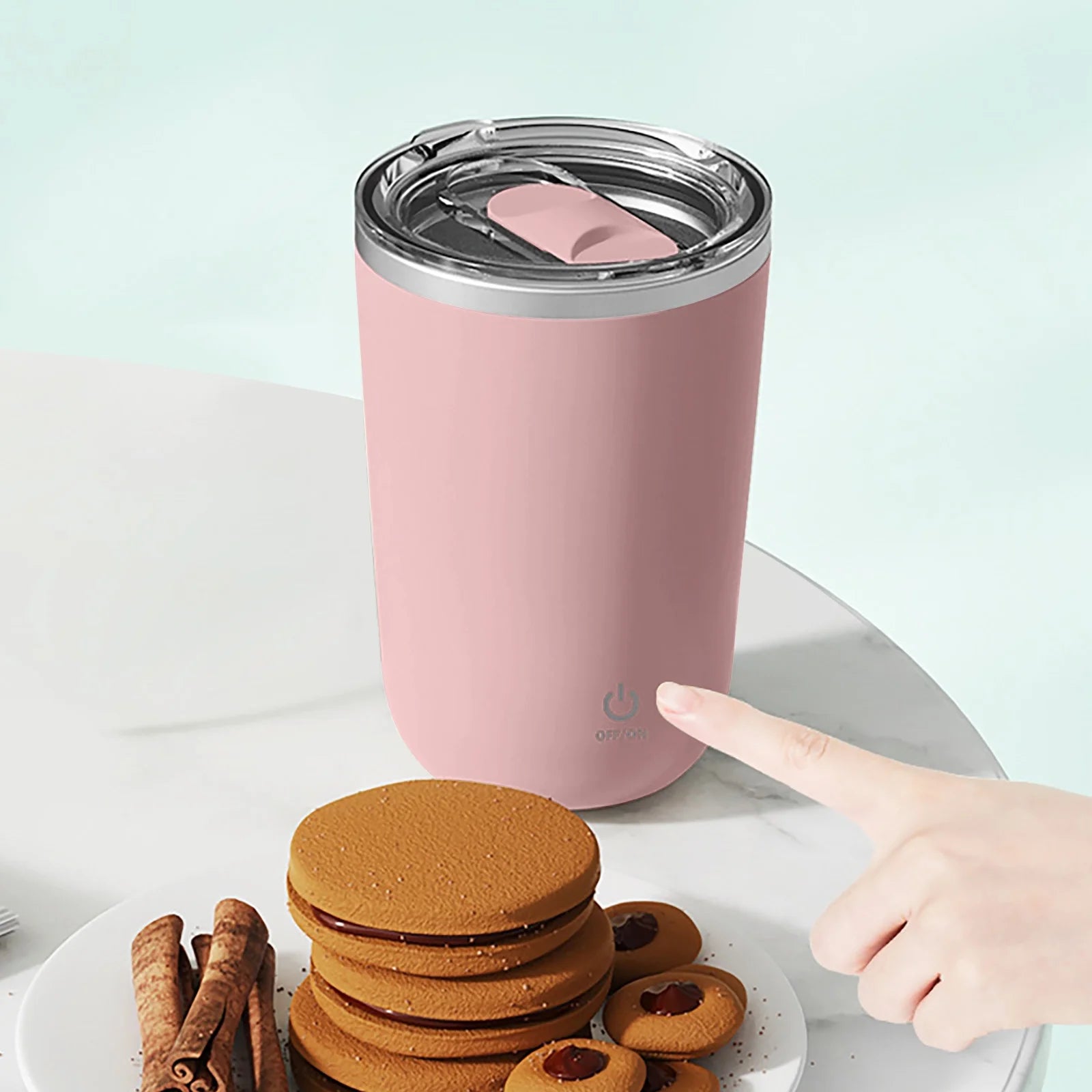 Moocorvic Automatic Magnetic Stirring Coffee Mug, Rotating Home Office Travel Mixing Cup Funny Electric Stainless Steel Self Mixing Coffee Tumbler