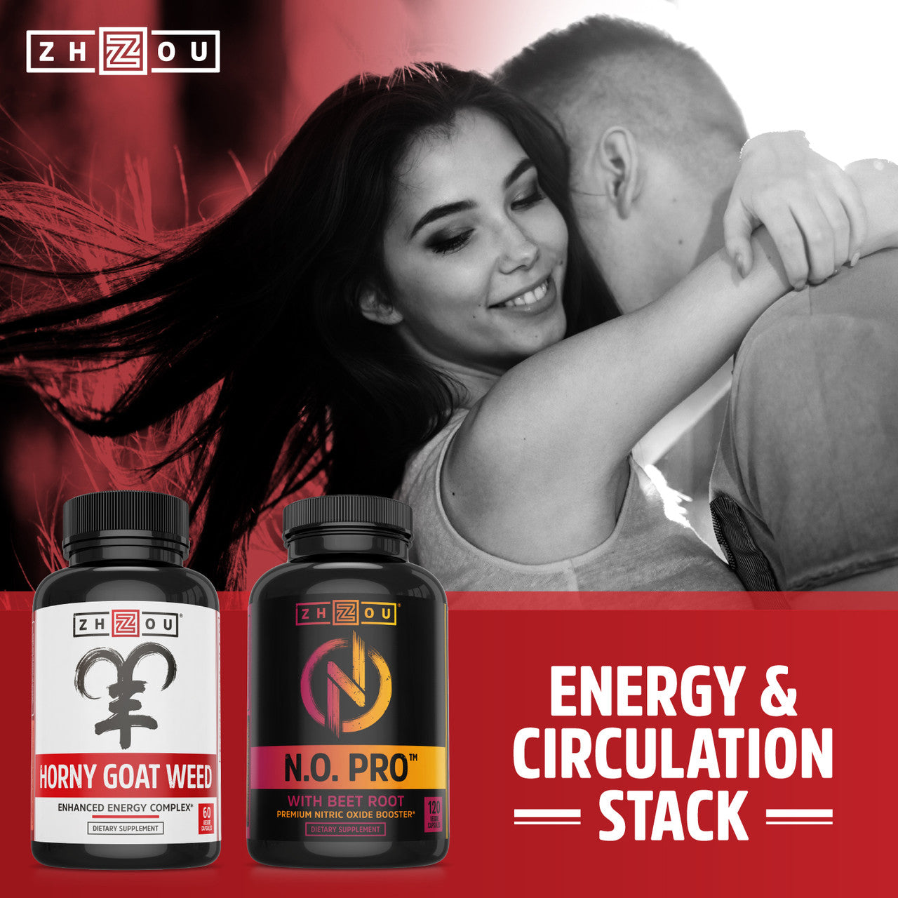 Zhou Horny Goat Weed Supplement – Herbal Energy & Stamina Support with Maca Root & Ginseng (60 Capsules)