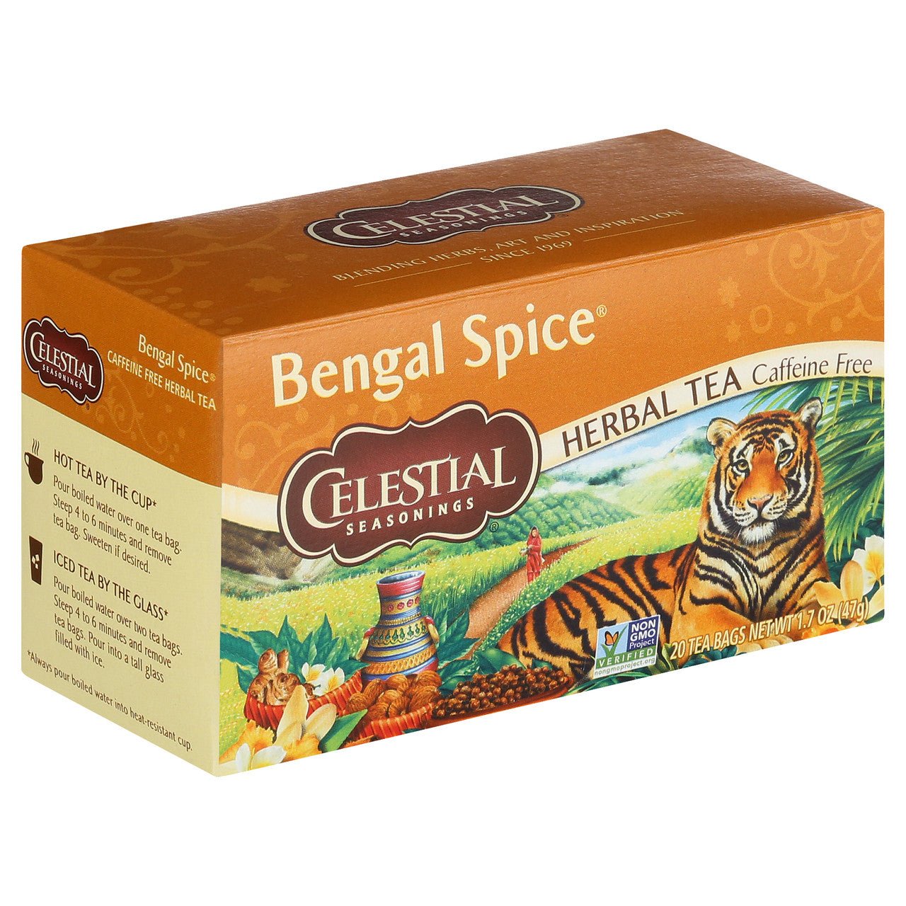 Celestial Seasonings Bengal Spice Herbal Tea – Caffeine-Free Chai Inspired Blend (6x20 Bags)