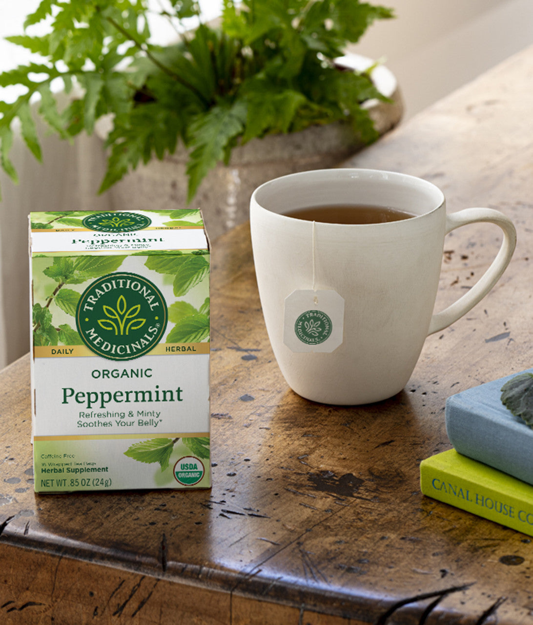 Traditional Medicinals Organic Peppermint Tea – Refreshing Herbal Tea for Digestion & Wellness (6x16 Bags)