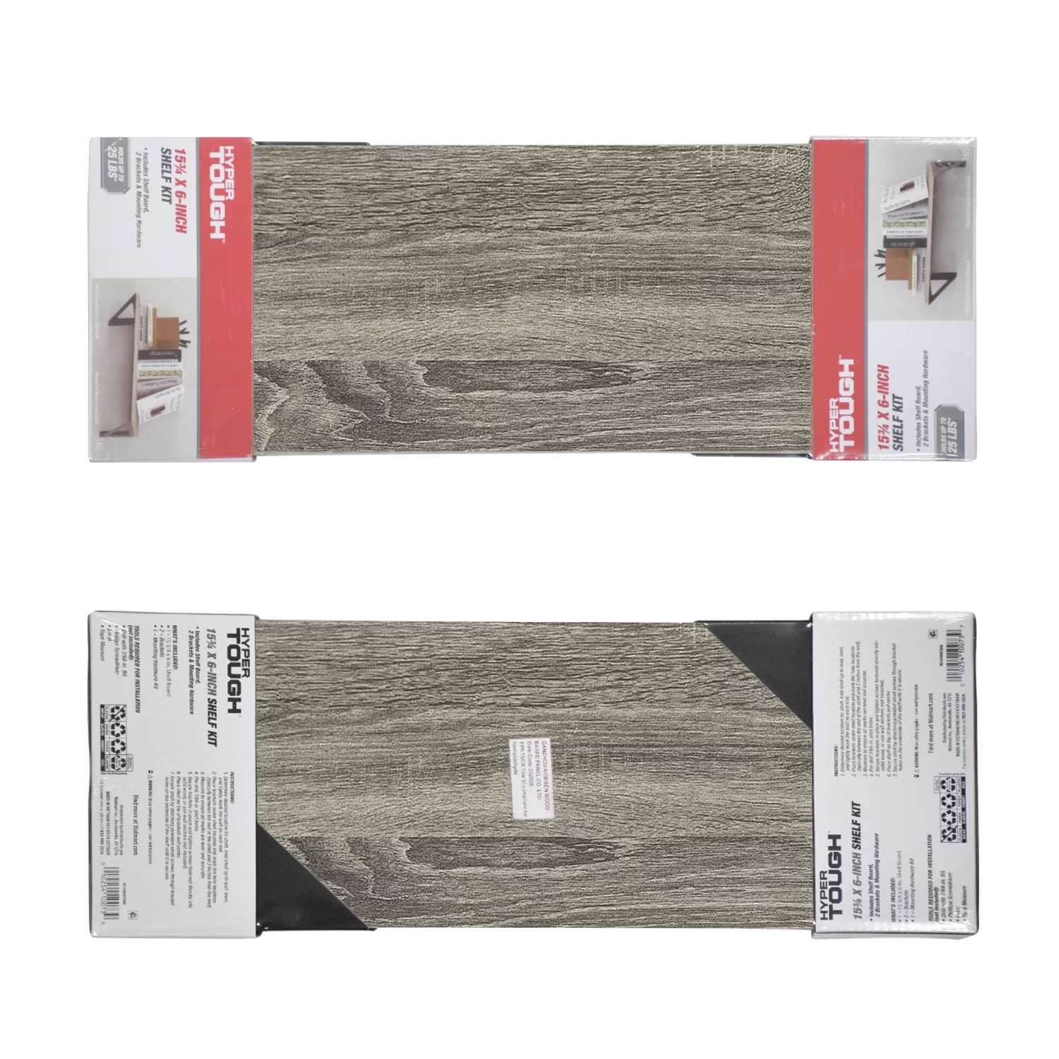 Hyper Tough 6 In. X 15 3/4 In. Rustic Gray Laminated Wood Shelf