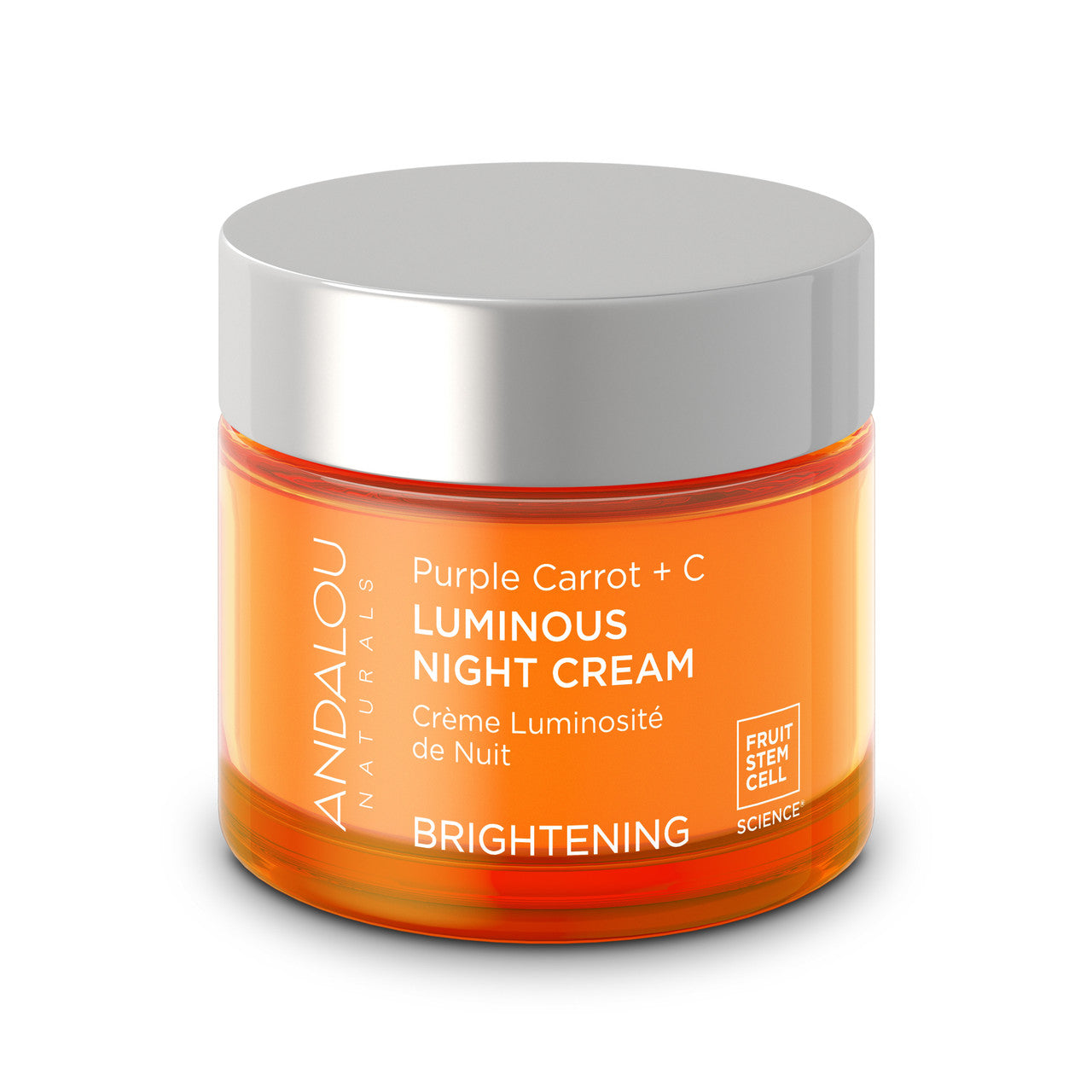 Andalou Naturals Purple Carrot +C Luminous Night Cream – Vitamin C Brightening & Anti-Aging Night Moisturizer with Hyaluronic Acid, 1.7 oz