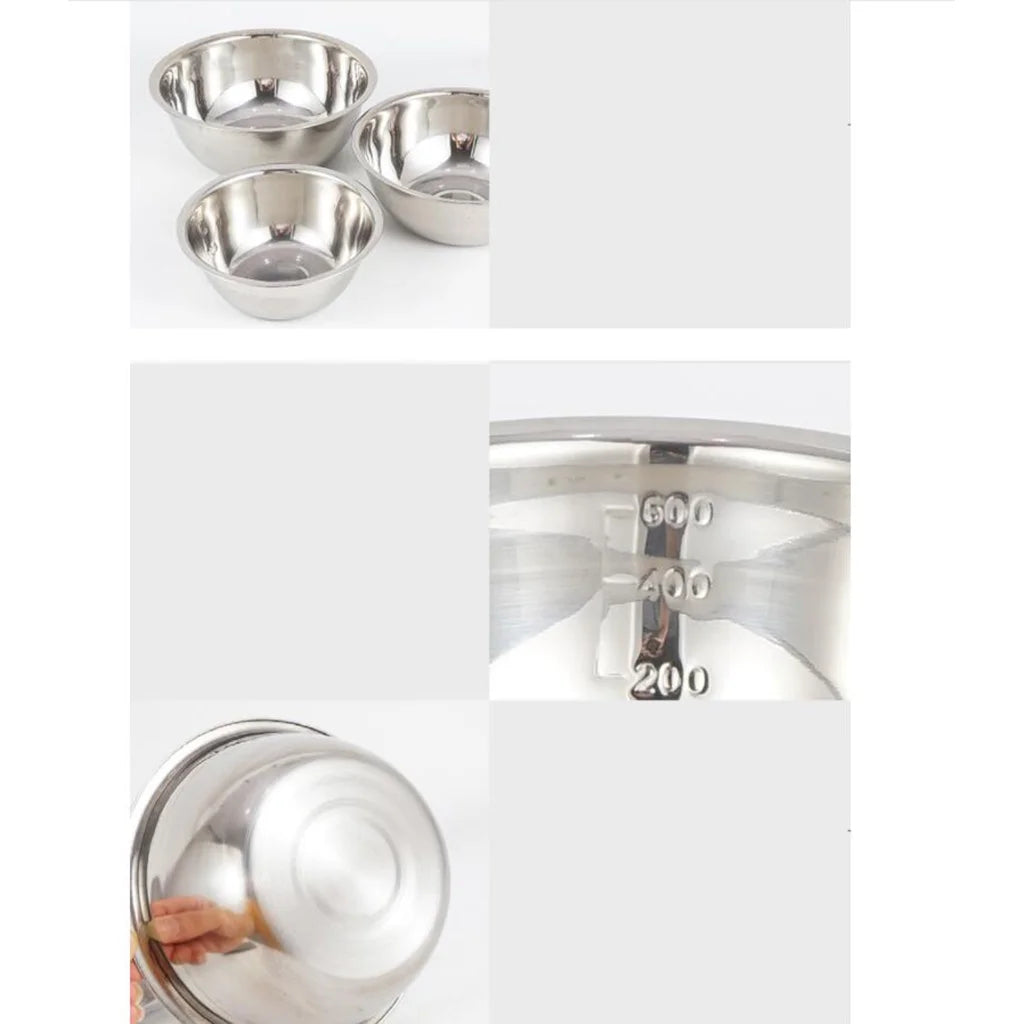 Stainless Steel Mixing Bowl Set Metal Nesting Bowls Space Saving Storage