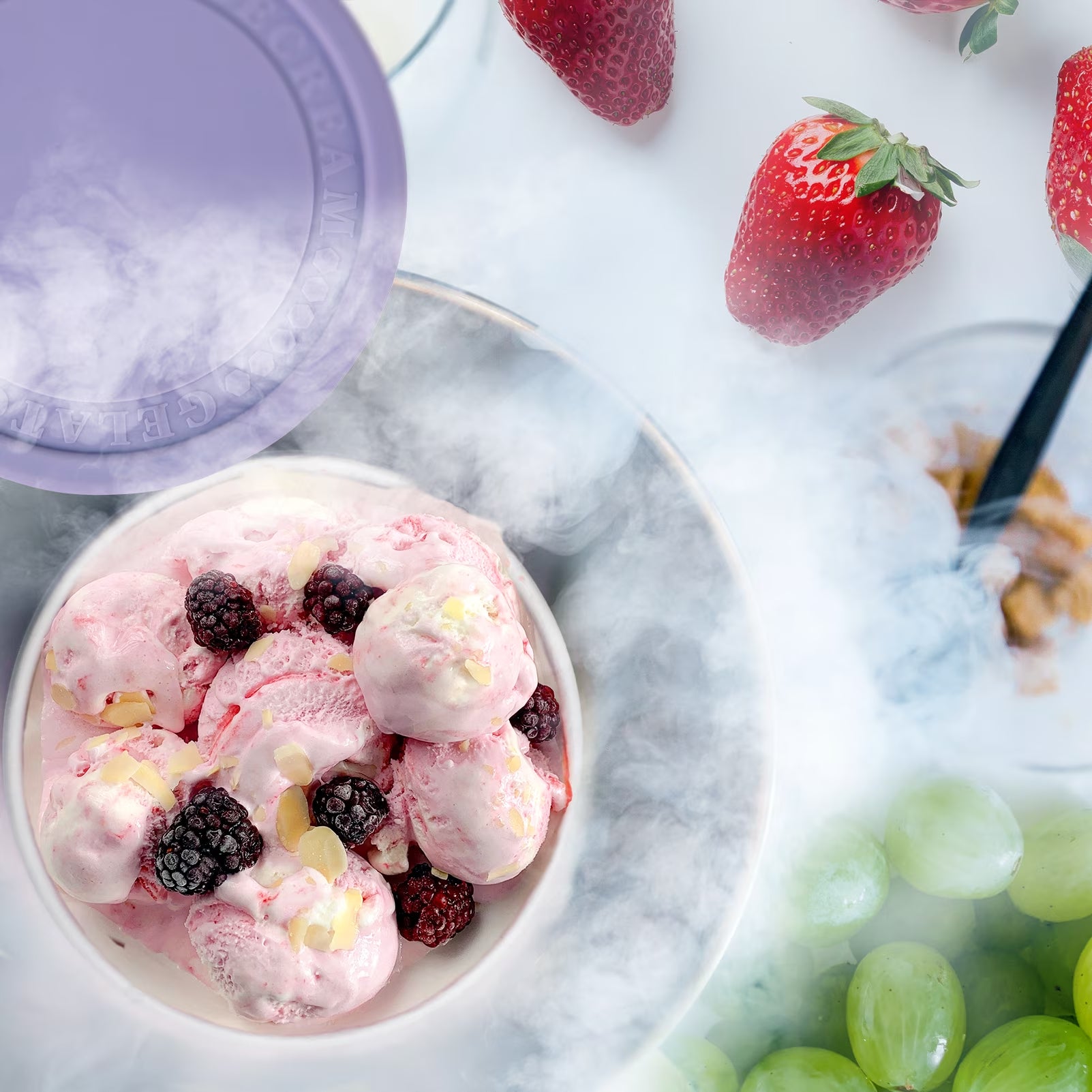WALL QMER Premium Ice Cream Containers (4 Pack - 8 Ounces Each) Reusable Freezer Storage Tubs with Lids for Ice Cream, Sorbet and Gelato! 4 Colors