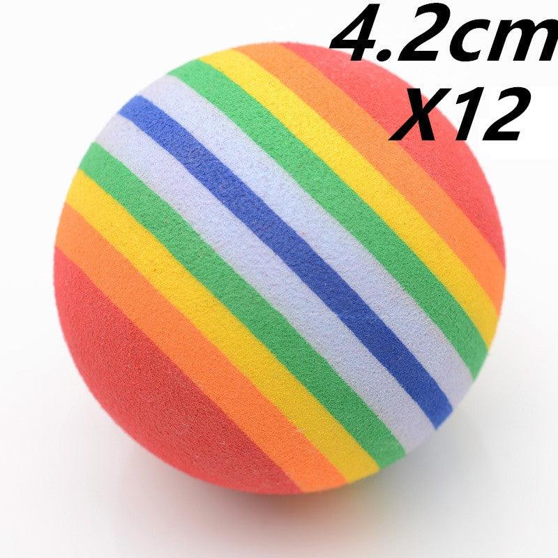Colorful Rainbow Pet Balls - Durable EVA Foam Cat & Dog Toys for Endless Fun