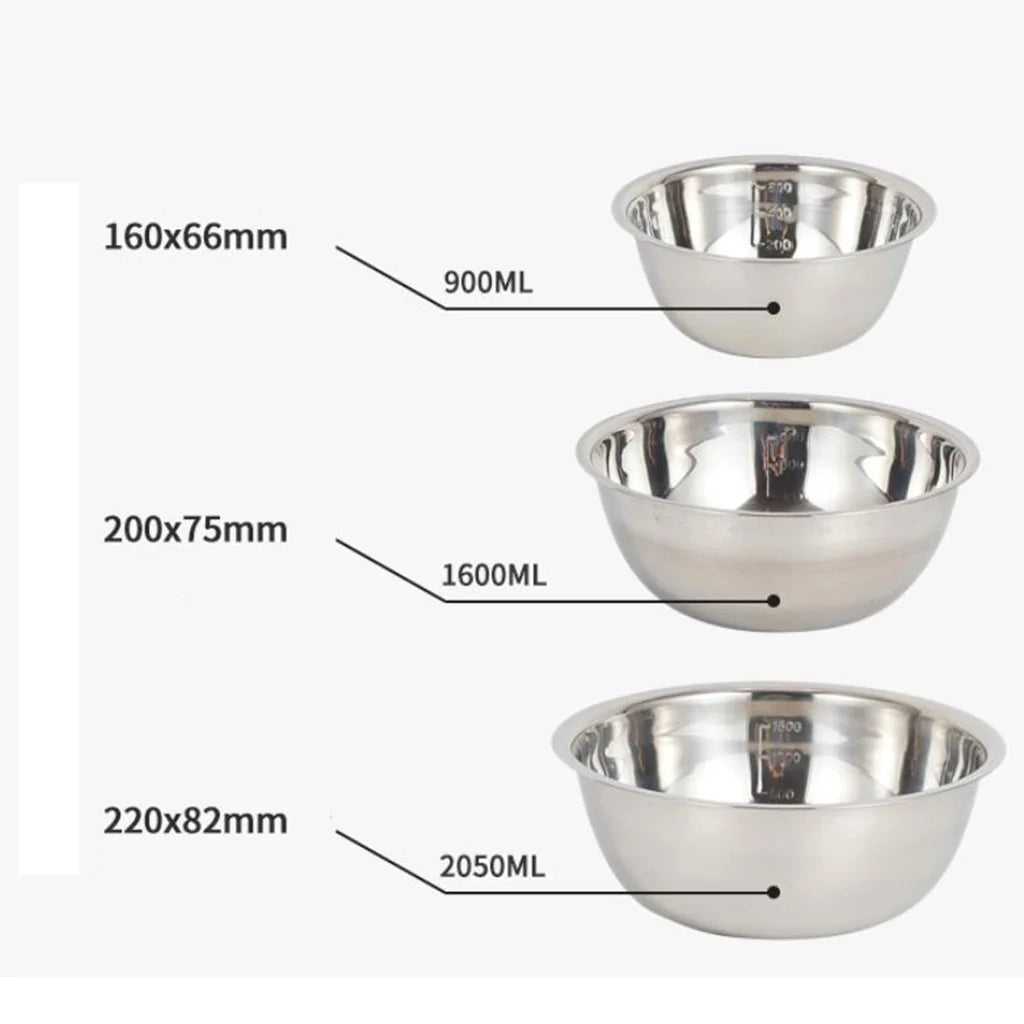 Stainless Steel Mixing Bowl Set Metal Nesting Bowls Space Saving Storage