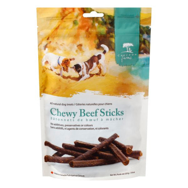 Caledon Farms All-Natural Chewy Beef Sticks for Dogs (4 x 7.8 oz) 