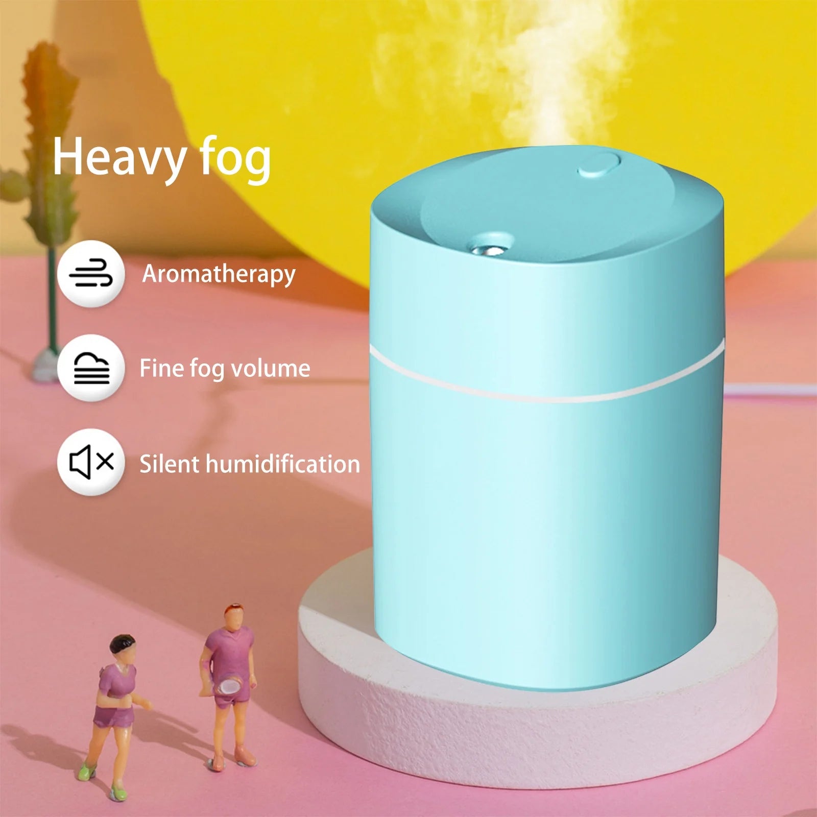 Vikakiooze 2023 Promotion on Sale, Portable Desk Humidifier, Cool Mist Humidifier, Small Humidifier for Home Bedroom Office, Plants, Colorful Night Light Function