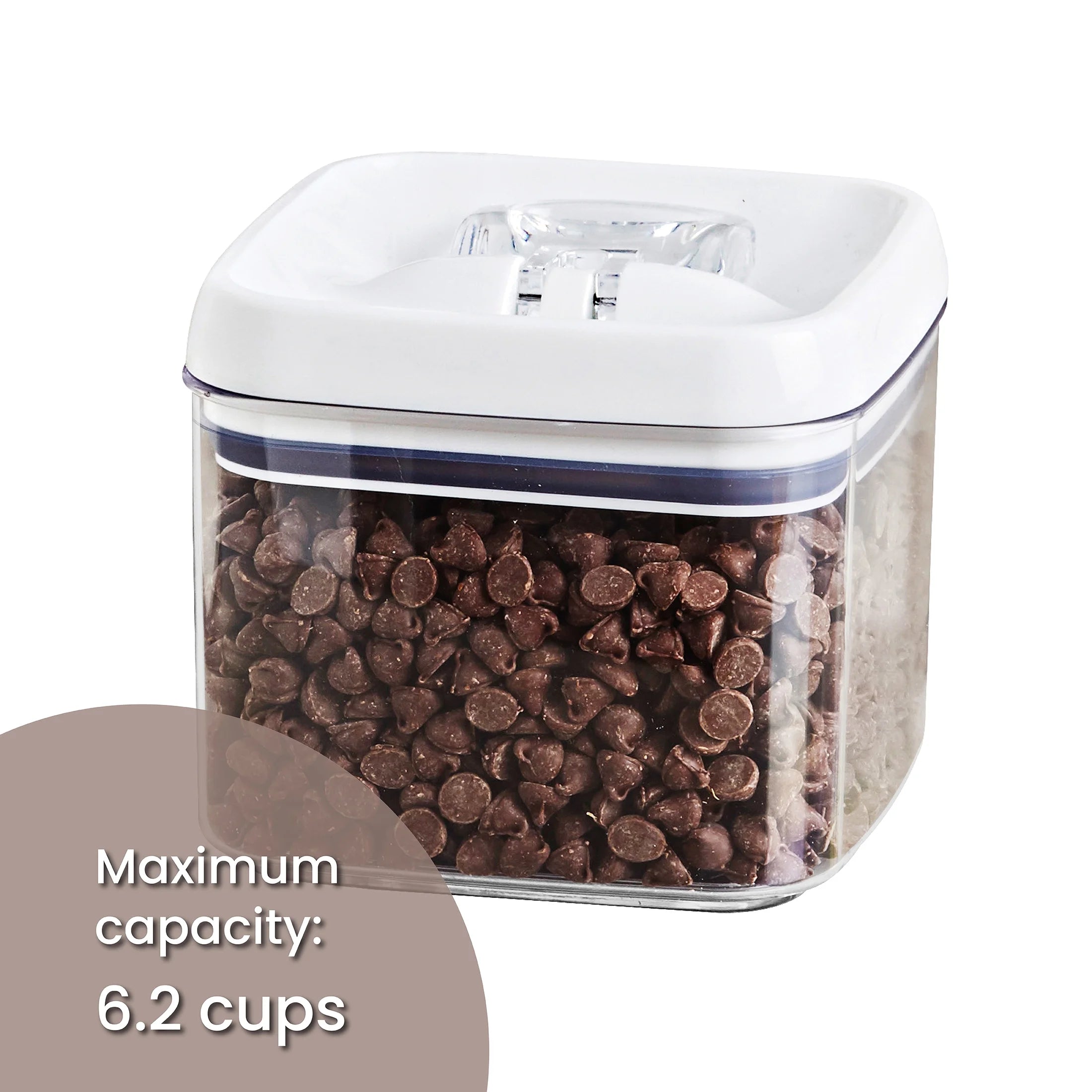 Better Homes & Gardens 6.2 Cup Flip-Tite Square Food Storage Container, Bpa-Free, Clear Container with Easy Open Lid