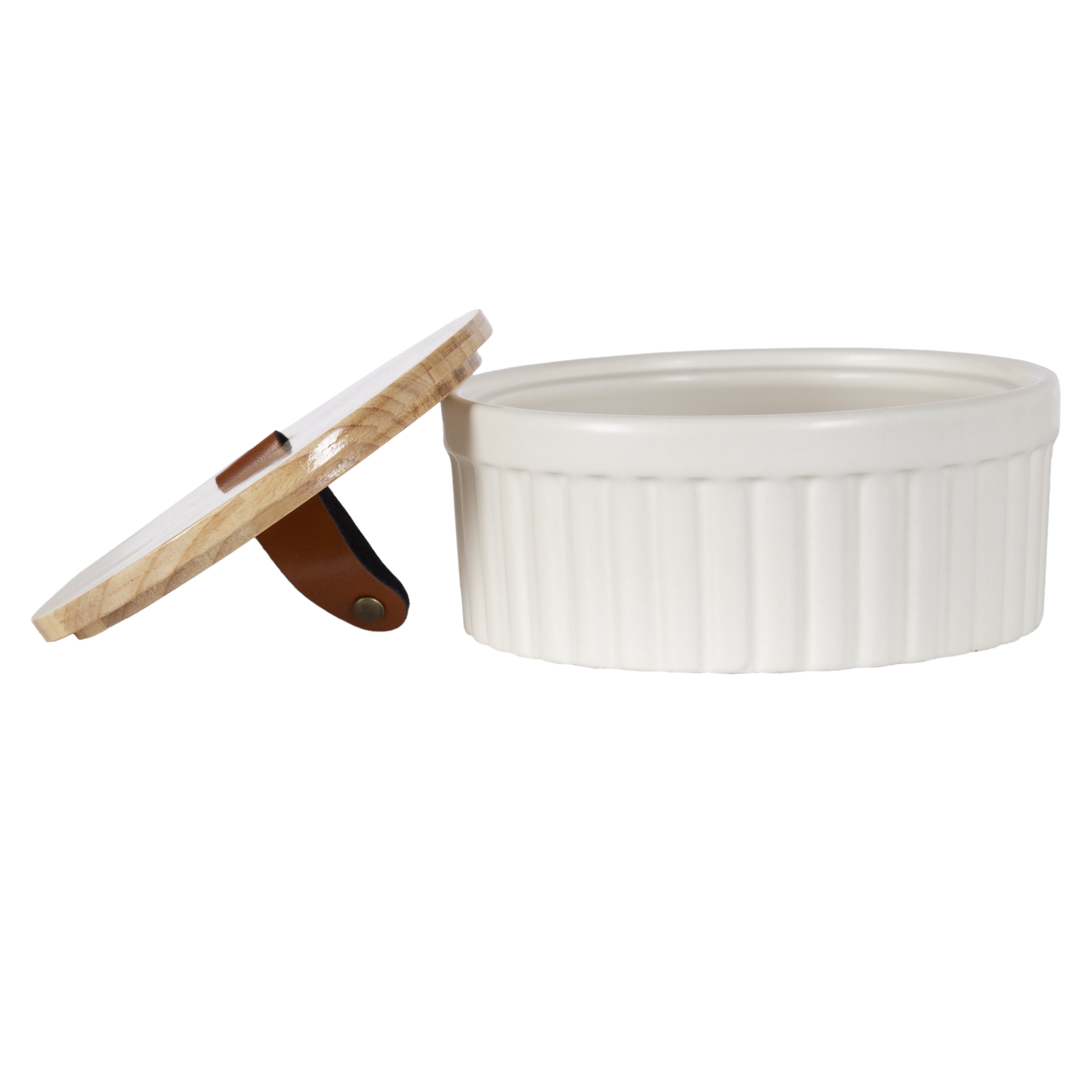 Better Homes & Gardens 2.5" X 6.18" Ribbed Off-White/Cream Ceramic Decorative Container