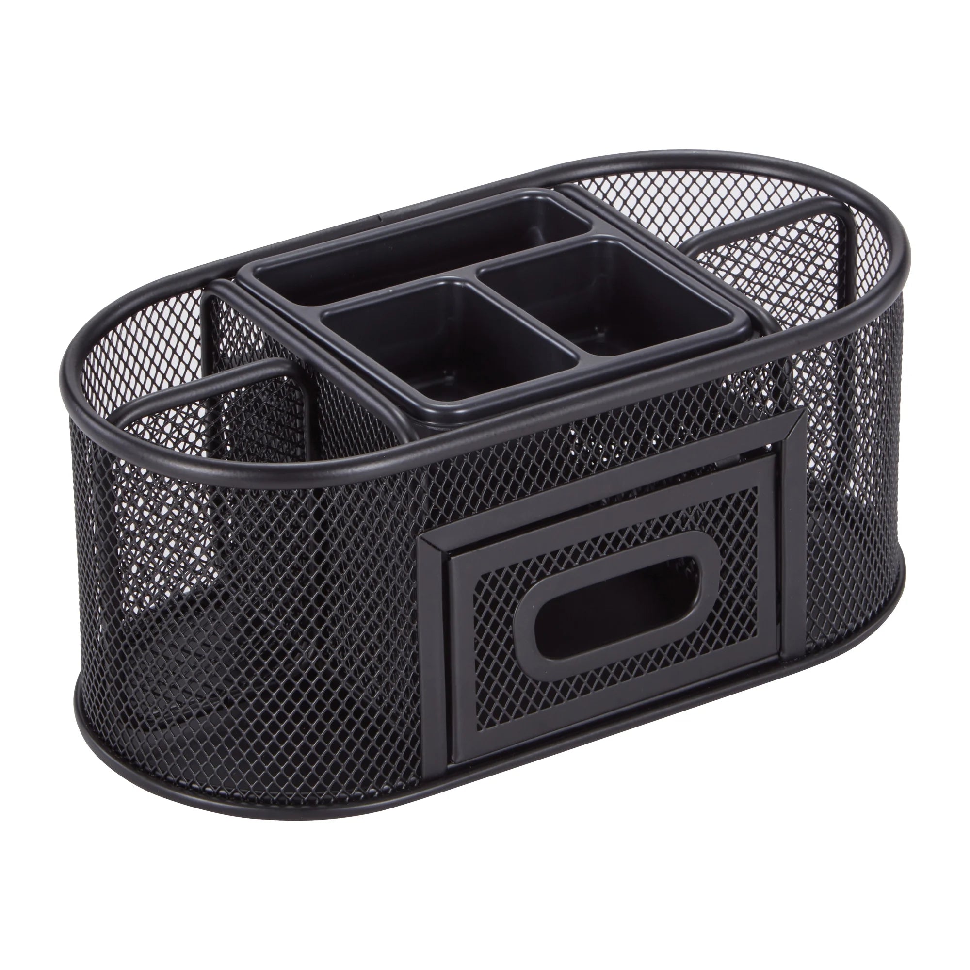 Pen+Gear Metal Mesh Desktop Organizer, 8 Compartments, Black