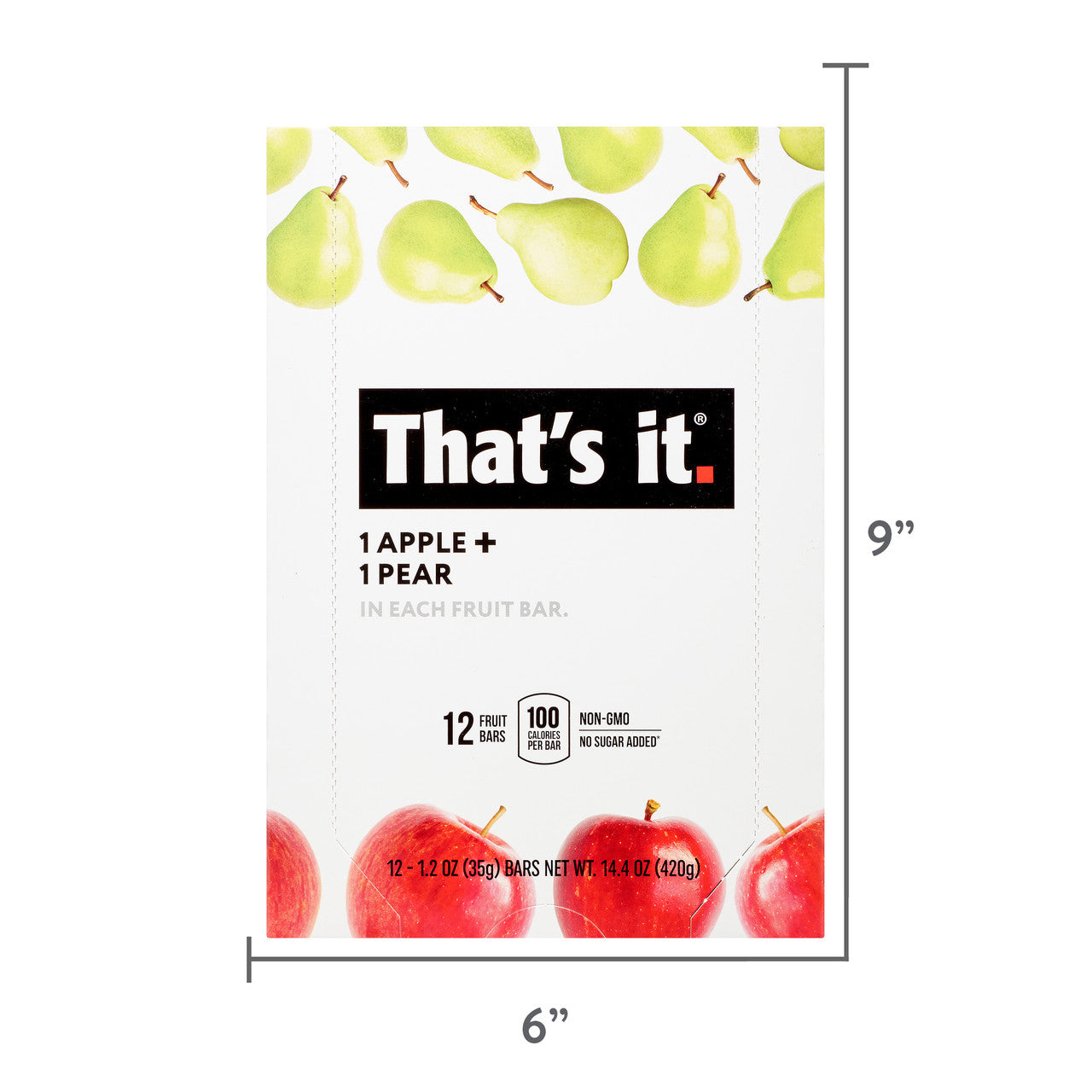 That’s It Apple + Pear Fruit Bar (12 x 1.2 oz) | 100% Real Fruit, High Fiber, No Added Sugar, Gluten-Free Snack