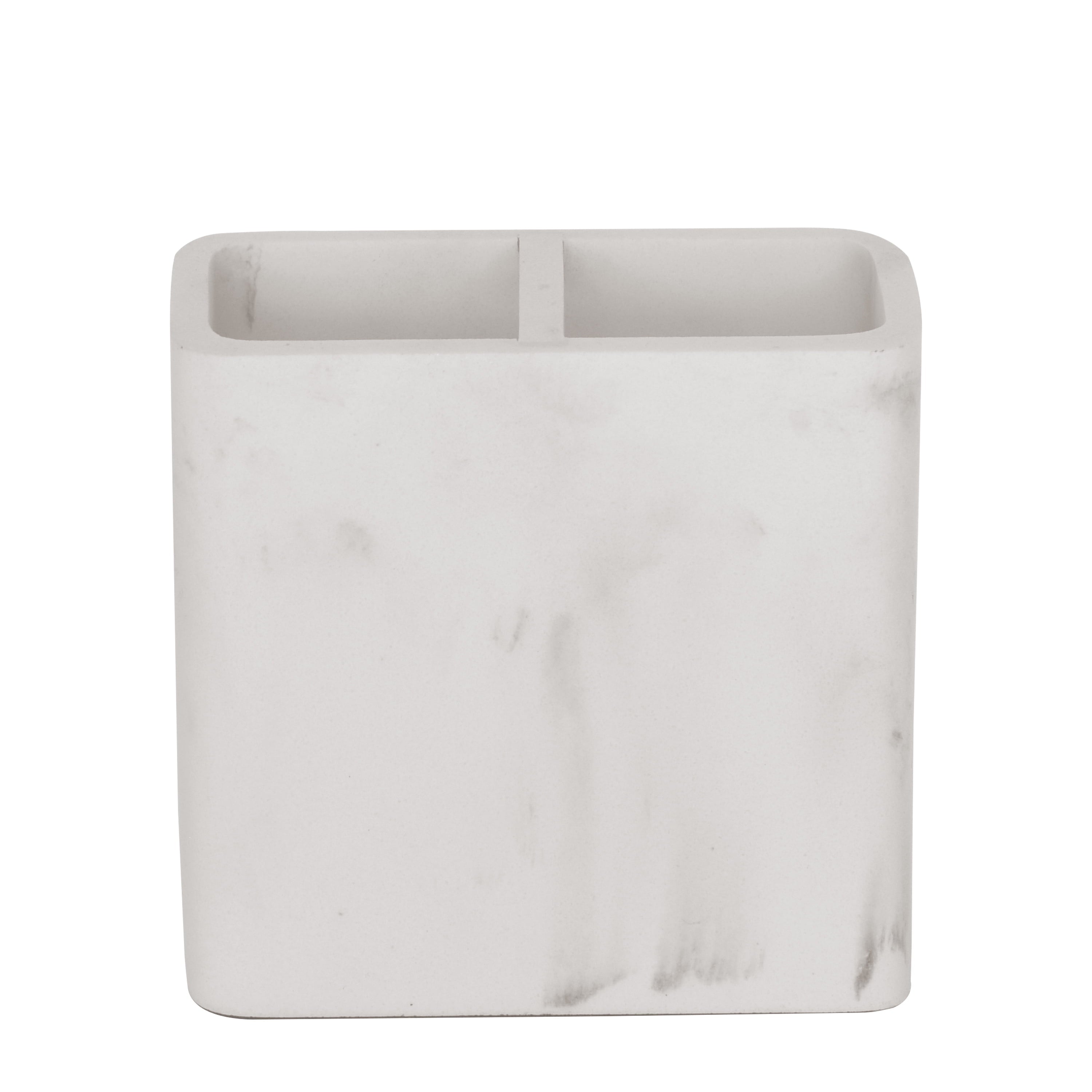 Better Homes & Gardens Faux Marble Toothbrush Holder, White