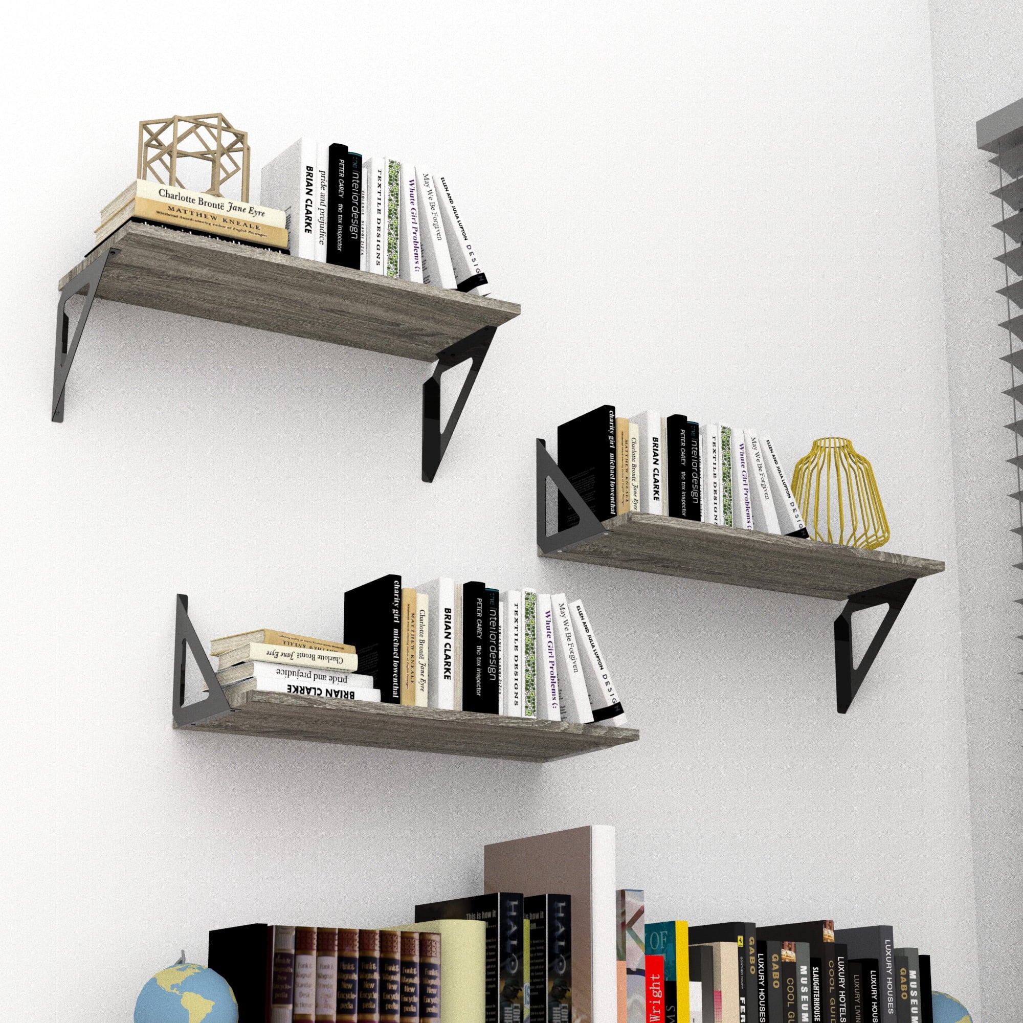 Hyper Tough 6 In. X 15 3/4 In. Rustic Gray Laminated Wood Shelf