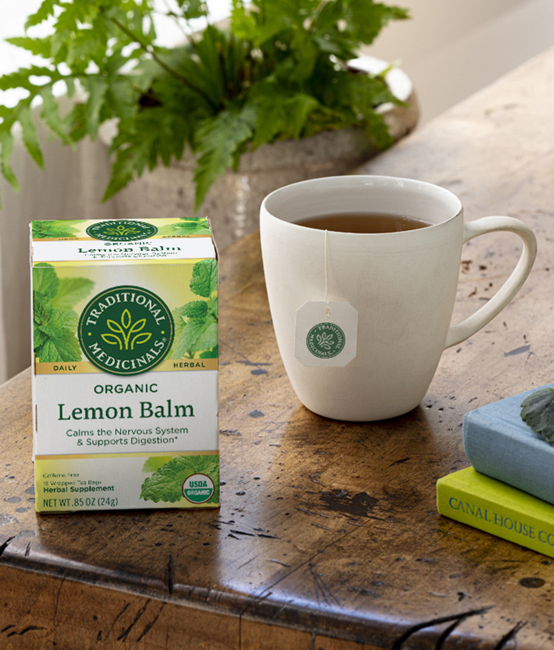 Traditional Medicinals Organic Lemon Balm Tea – Calming Herbal Tea (6x16 Bags)