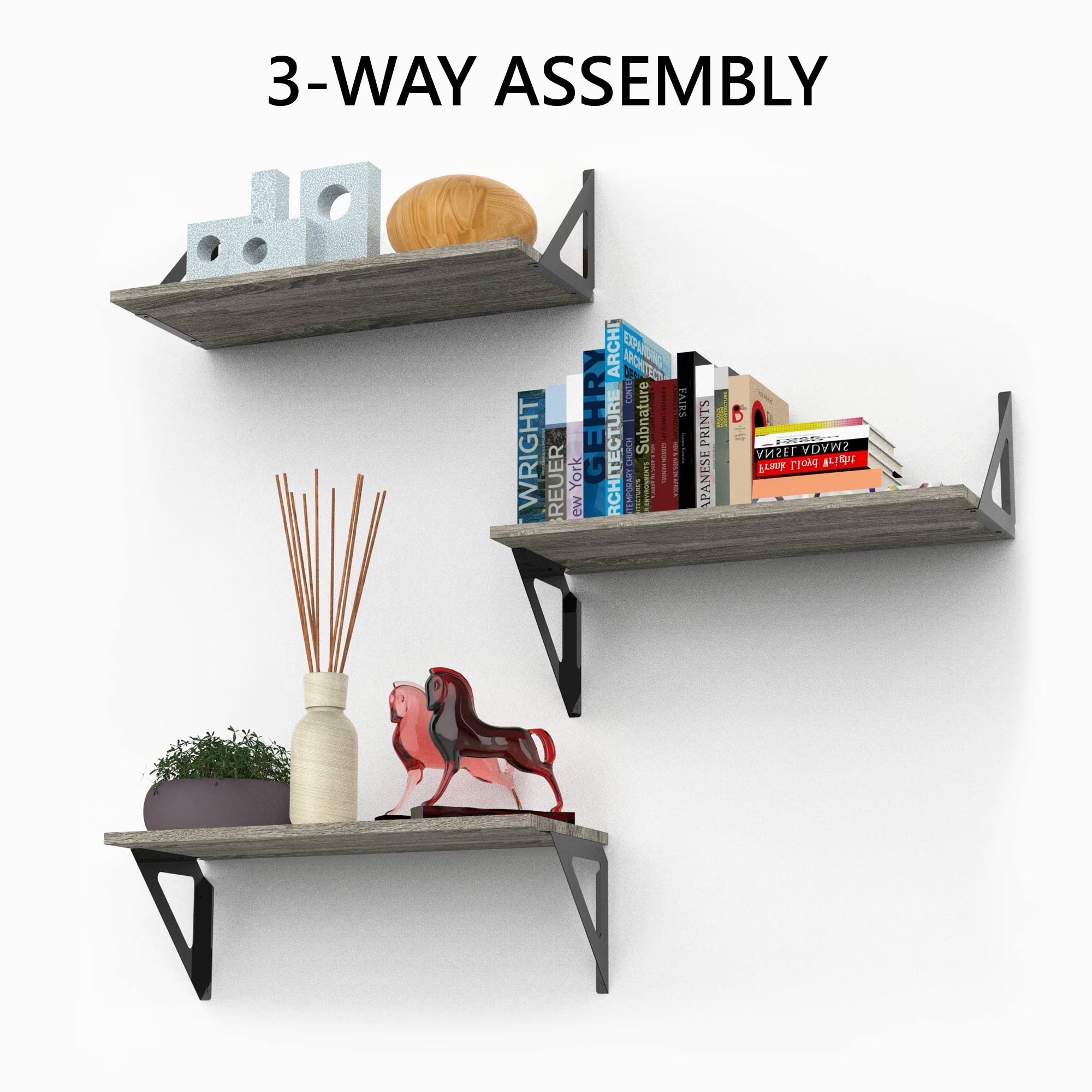 Hyper Tough 6 In. X 15 3/4 In. Rustic Gray Laminated Wood Shelf