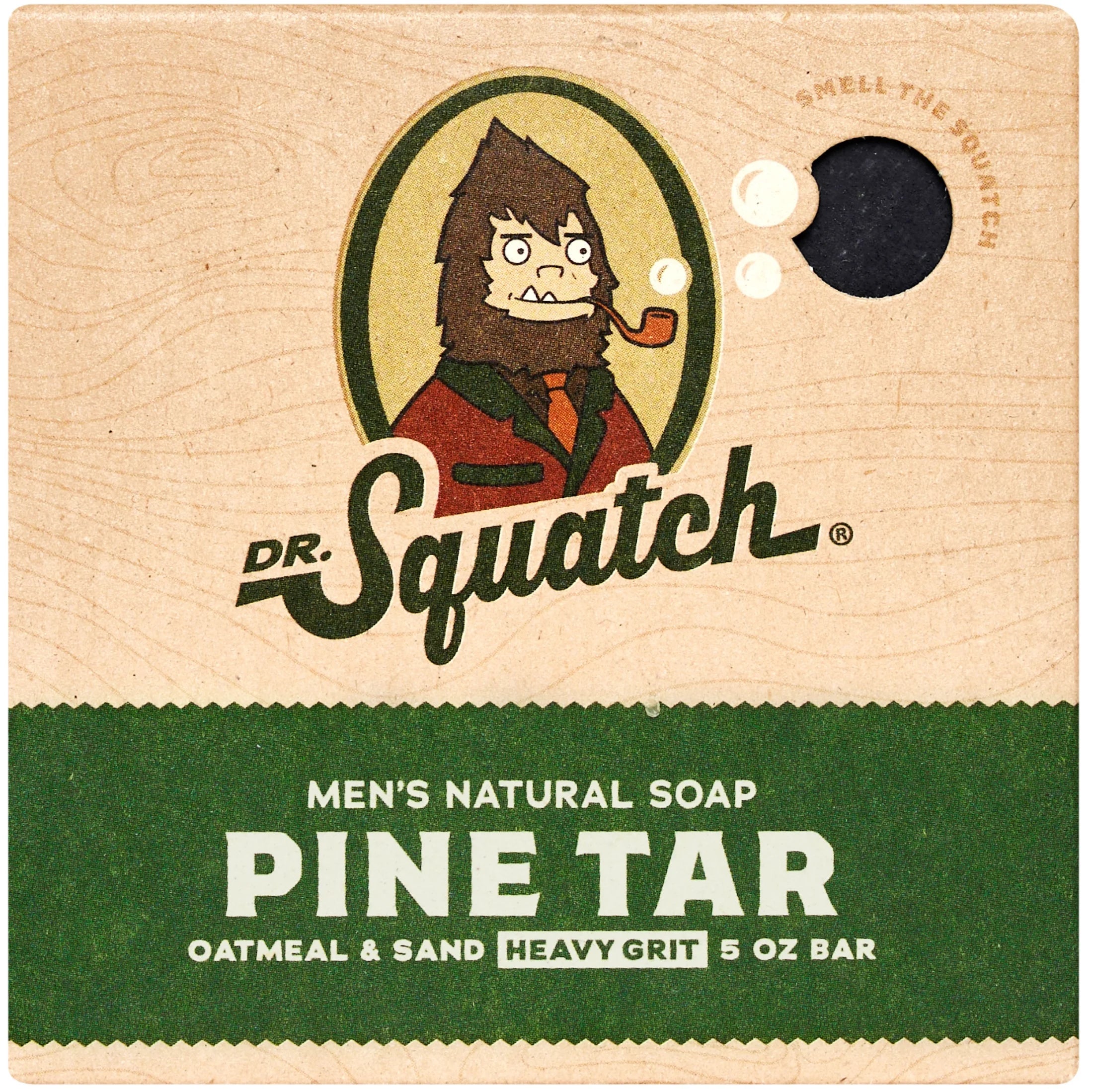 Dr. Squatch Pine Tar Natural Bar Soap for Men, 5 Oz