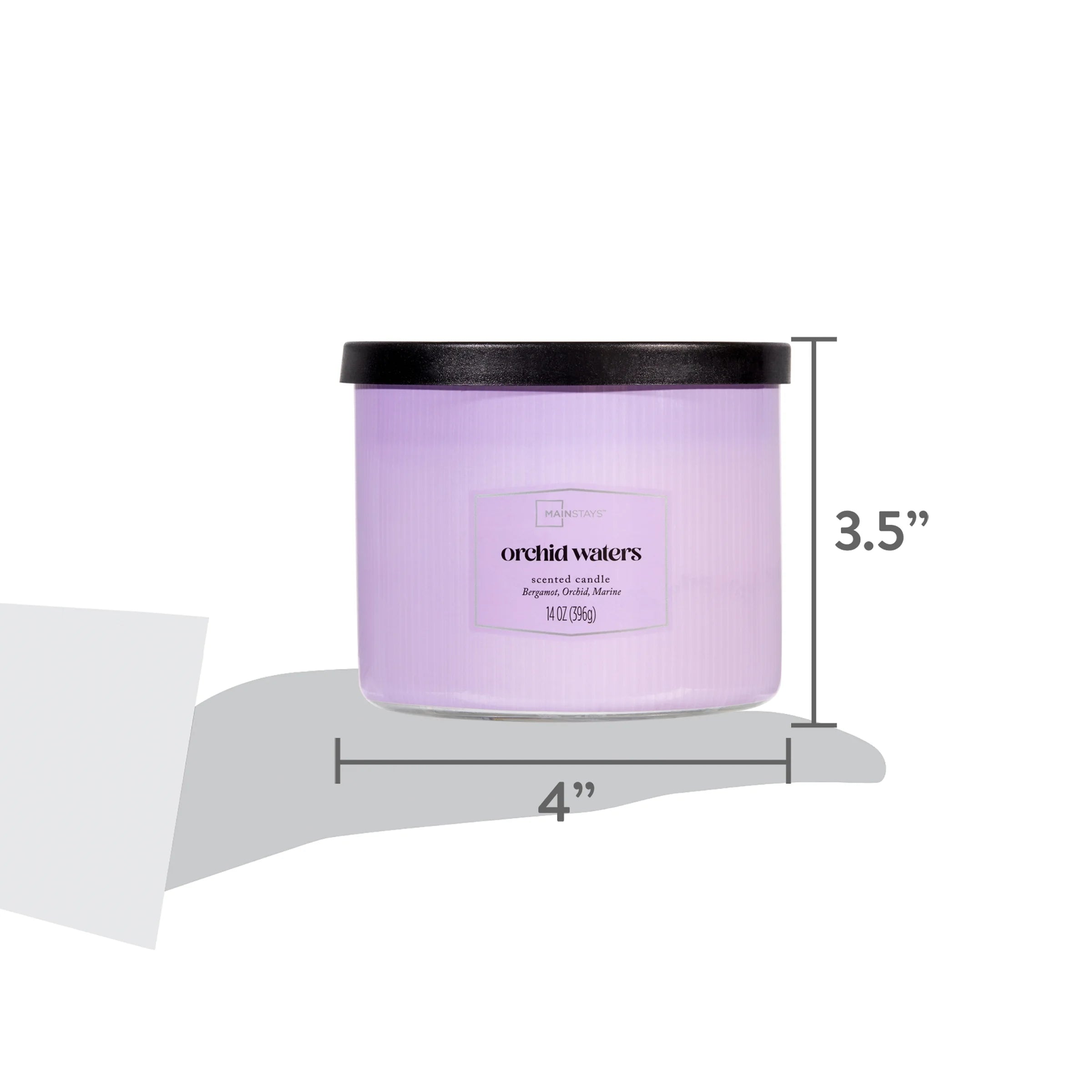 Mainstays 3 Wick Textured Wrapped Orchid Water Candle, 14 Ounce