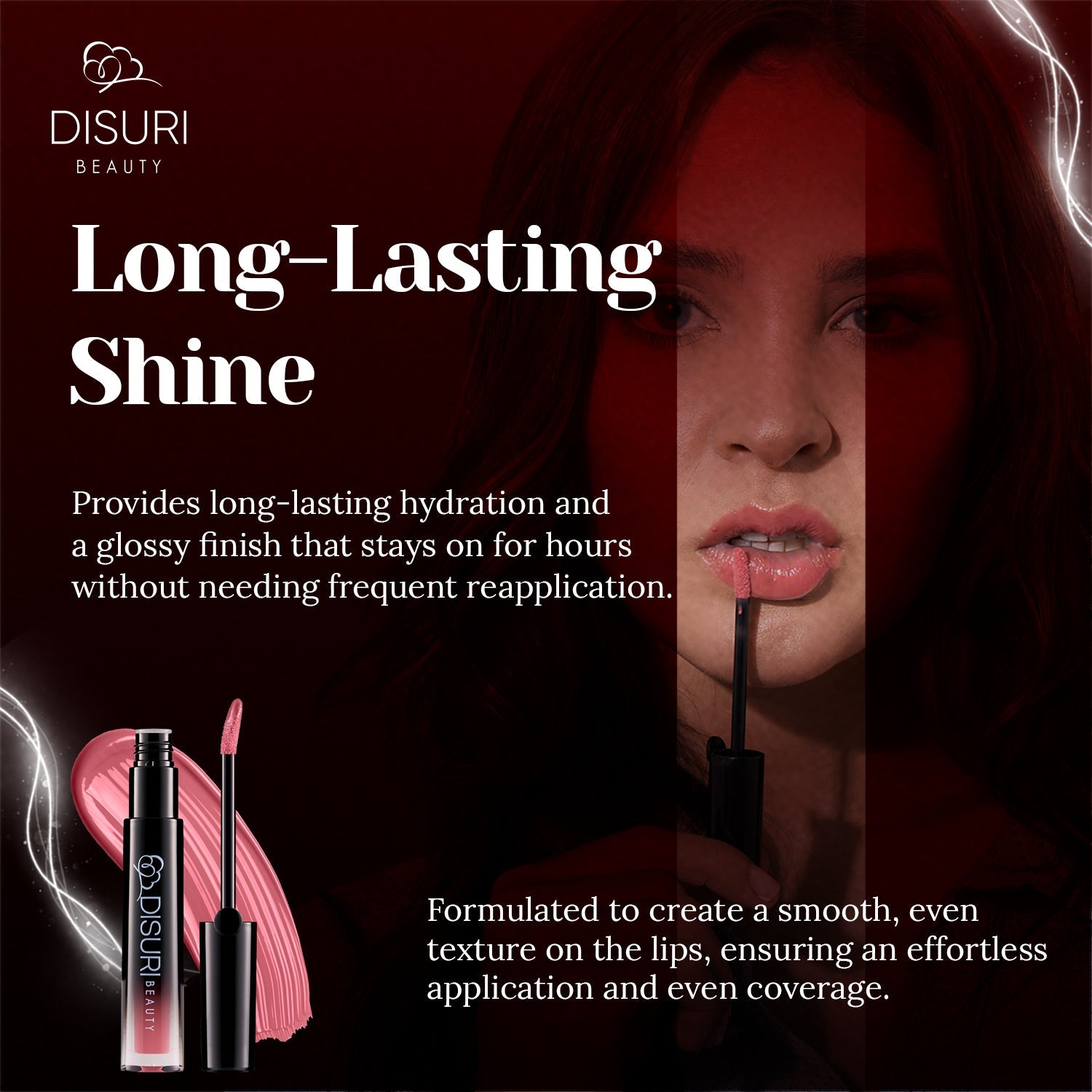 Vegan Lip Gloss Pink Berry Pie – High Shine Hydrating Non-Sticky Cruelty-Free Lip Gloss