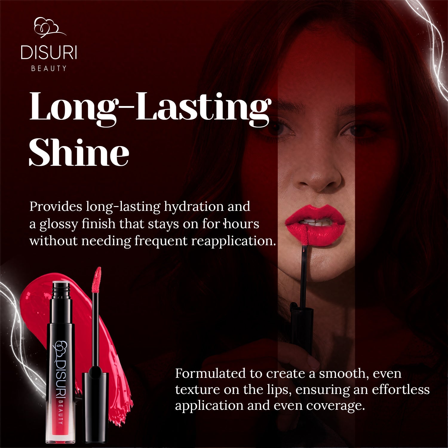 Pink Lip Gloss High Shine Non Sticky Vegan Cruelty Free Hydrating Glossy Finish – DISURI Beauty Pink Fire
