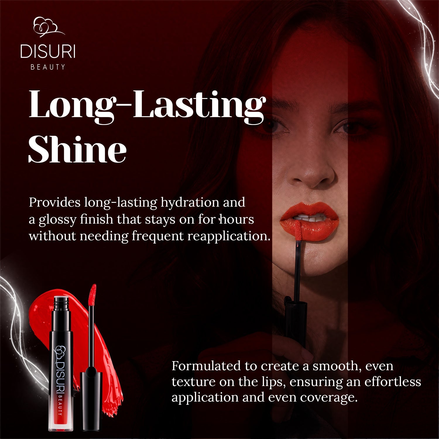 Red Lip Gloss High Shine Non Sticky Vegan Cruelty Free Hydrating Gloss – DISURI Beauty Royal Red