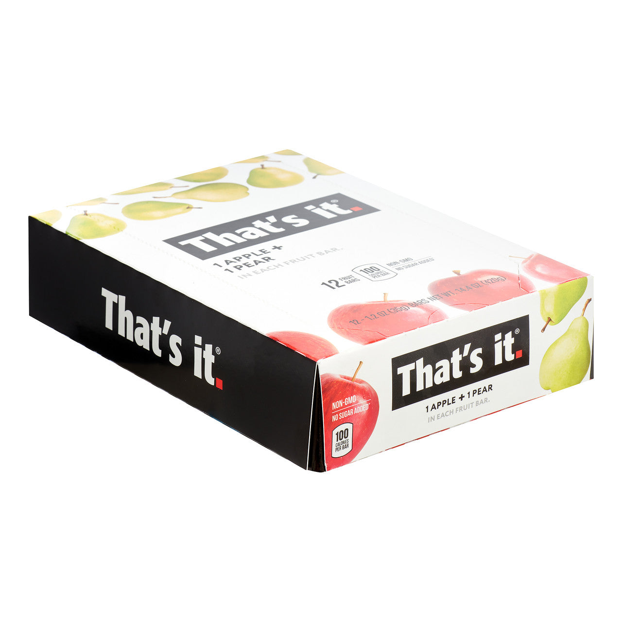 That’s It Apple + Pear Fruit Bar (12 x 1.2 oz) | 100% Real Fruit, High Fiber, No Added Sugar, Gluten-Free Snack