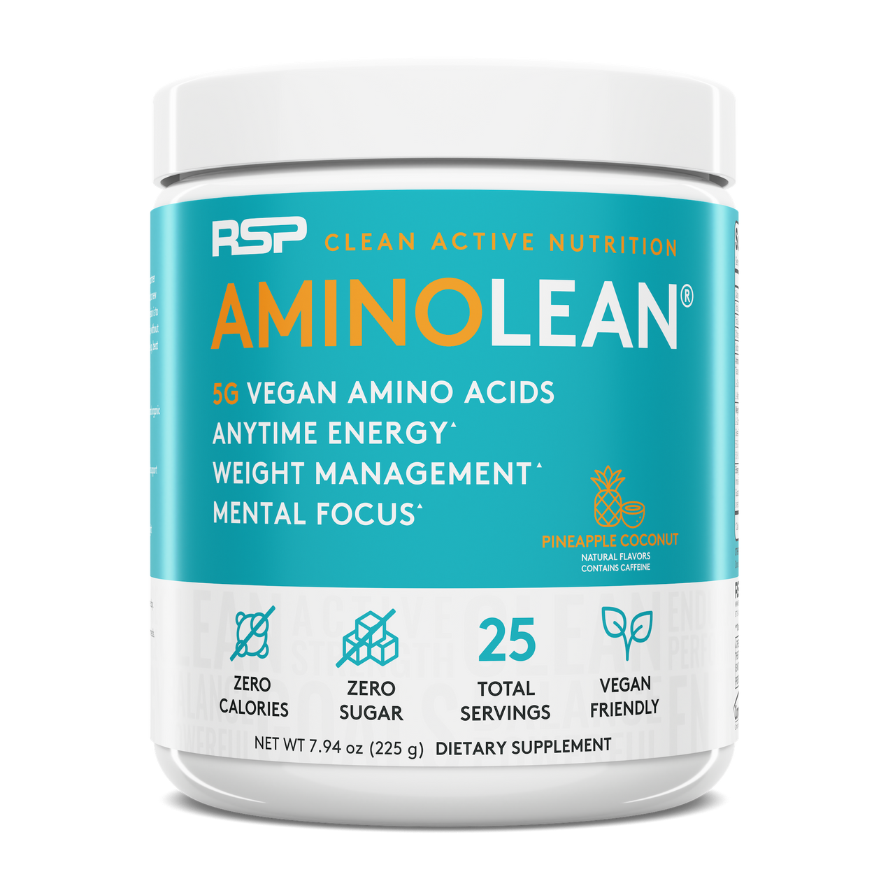 RSP AminoLean – Pineapple Coconut (7.94 oz) | Vegan Amino Acids, Anytime Energy & Weight Management