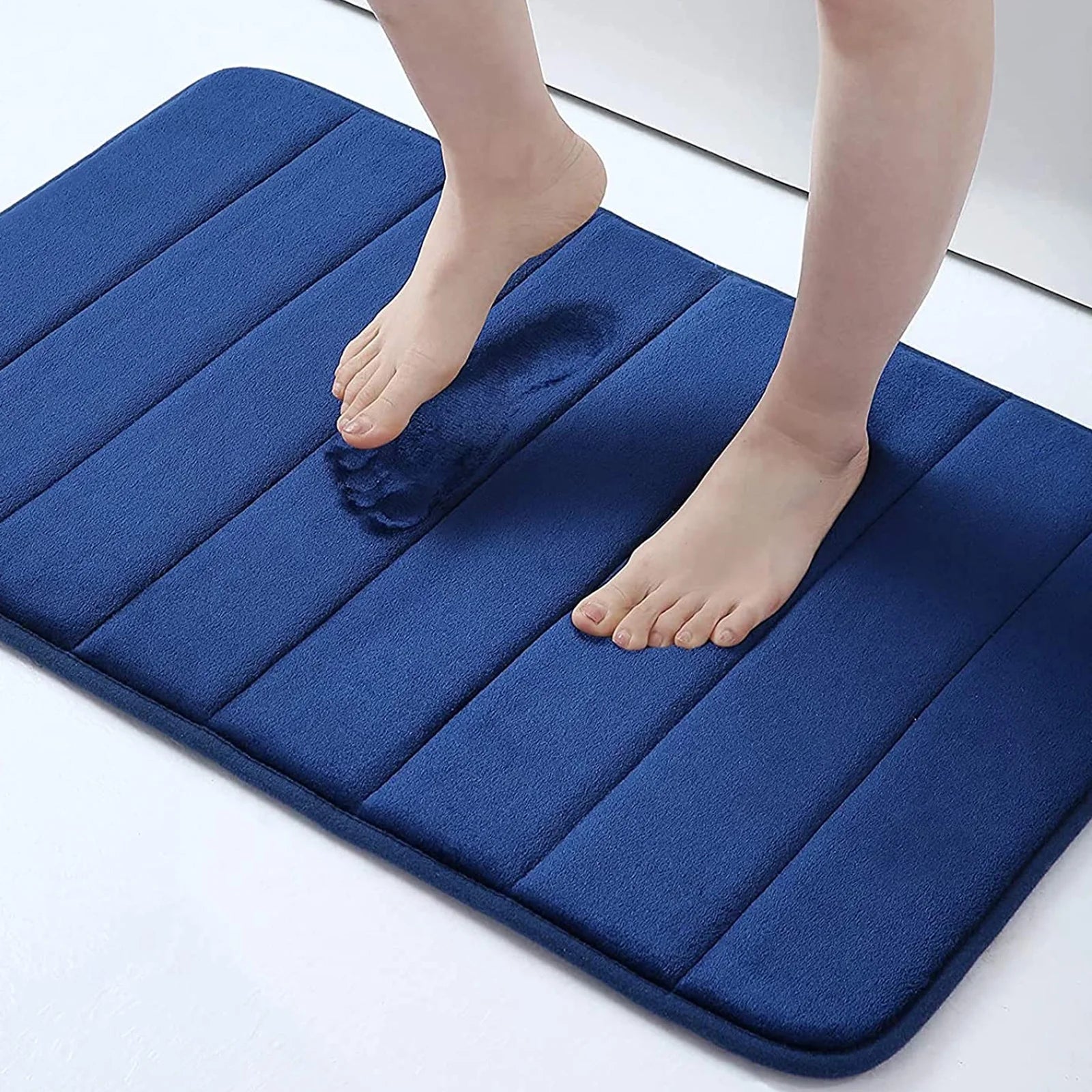 Buganda Memory Foam Bath Mats Soft Absorbent Bathroom Rugs 20" X 30", Black