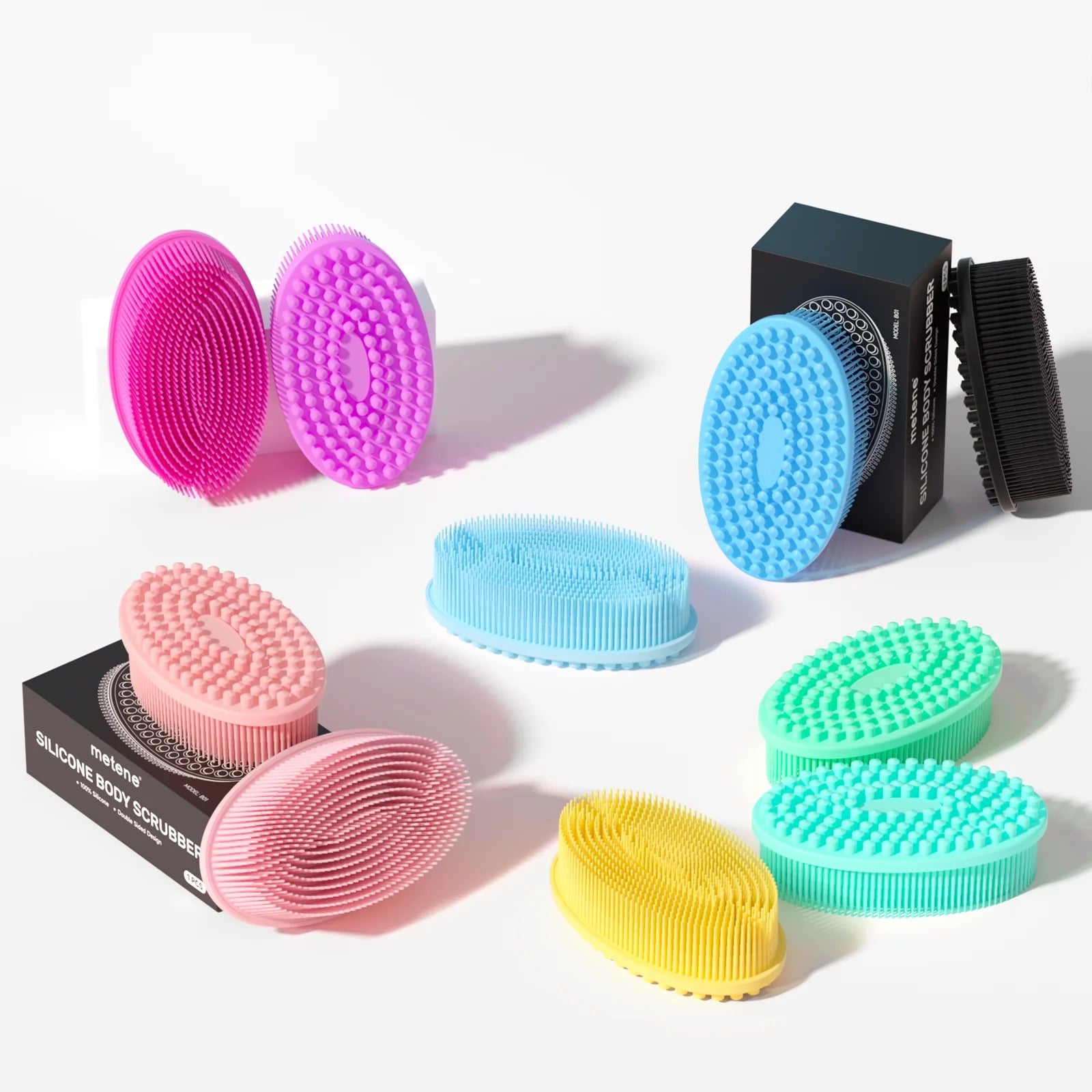 Metene Soft Silicone Body Scrubber, Exfoliating Shower Scrubber for Cleansing Skin, Lathers Well