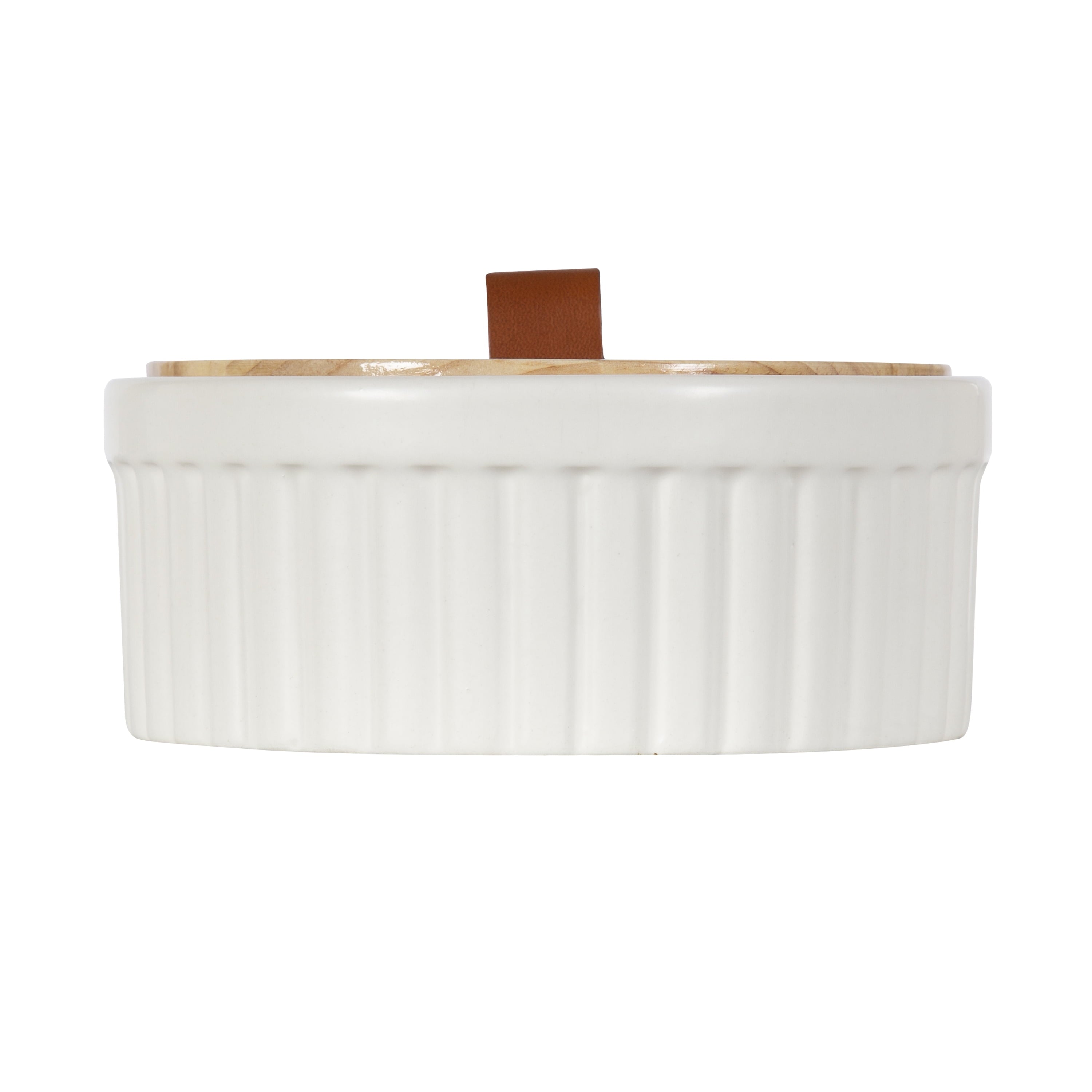 Better Homes & Gardens 2.5" X 6.18" Ribbed Off-White/Cream Ceramic Decorative Container