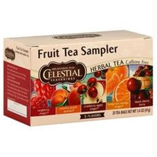 Celestial Seasonings Fruit Tea Sampler – Herbal Caffeine-Free Tea Variety Pack (6x18 Bags)