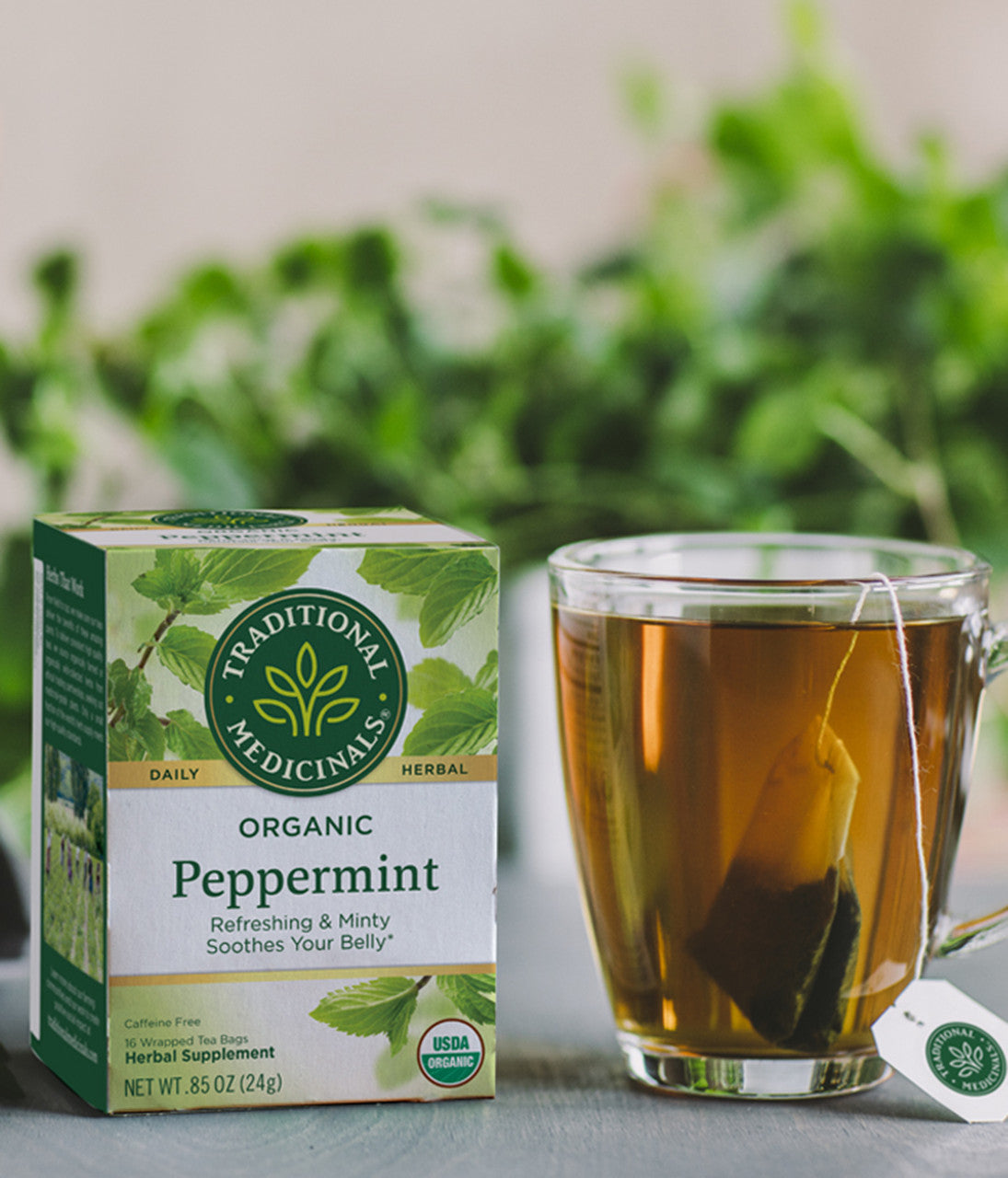 Traditional Medicinals Organic Peppermint Tea – Refreshing Herbal Tea for Digestion & Wellness (6x16 Bags)