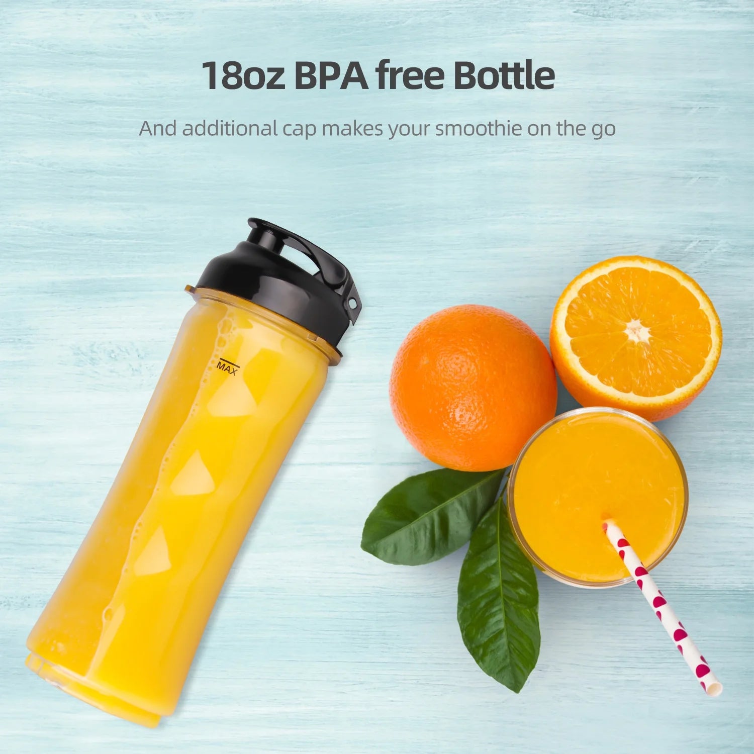 La Reveuse 18 Oz BPA Free Portable Sports Bottle Cup with Travel Lid Fits La Reveuse 300W Blender