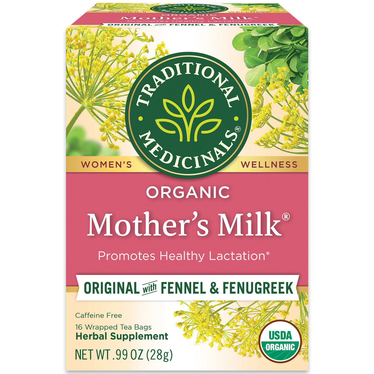 Traditional Medicinals Organic Mother’s Milk Herbal Tea – Lactation Support for Nursing Moms (6x16 Bags)