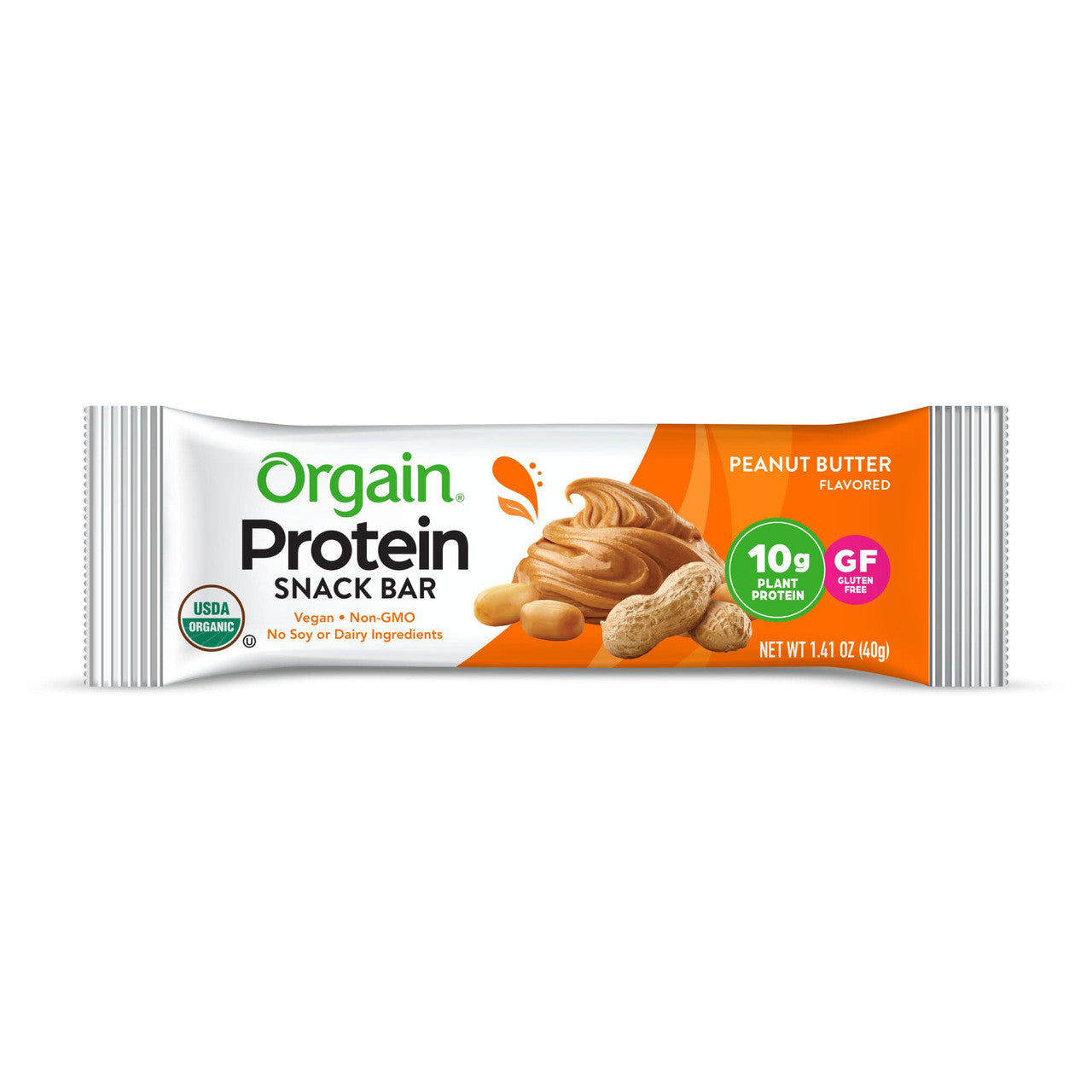 Orgain Organic Protein Snack Bar Peanut Butter (12 x 1.4 oz) | 10g Plant-Based Protein, Gluten-Free, Vegan