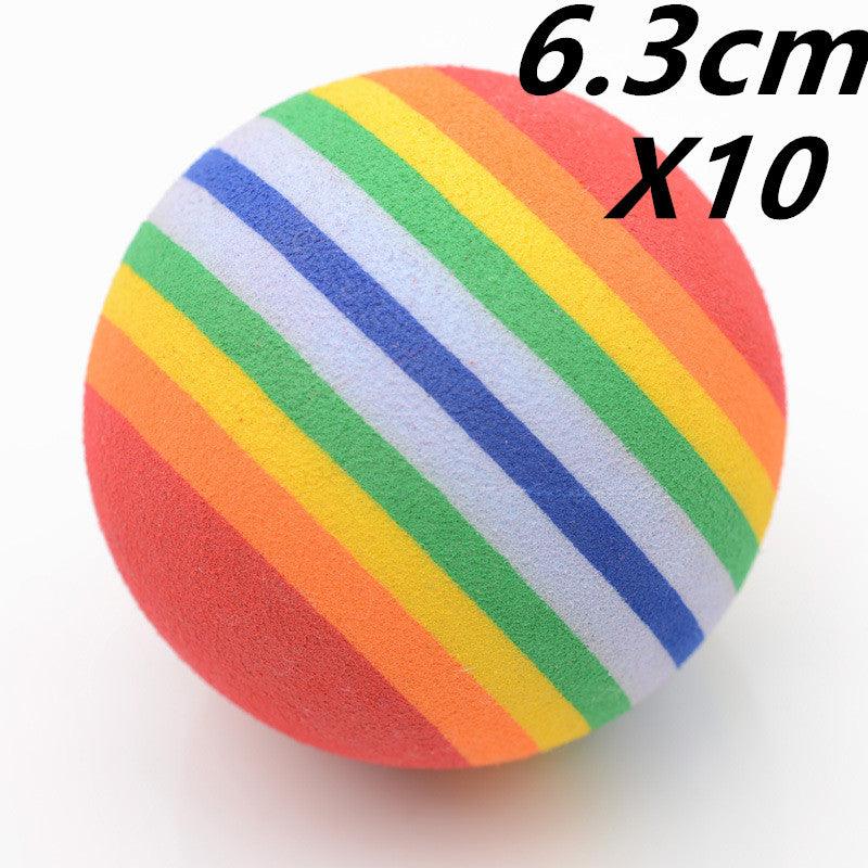 Colorful Rainbow Pet Balls - Durable EVA Foam Cat & Dog Toys for Endless Fun