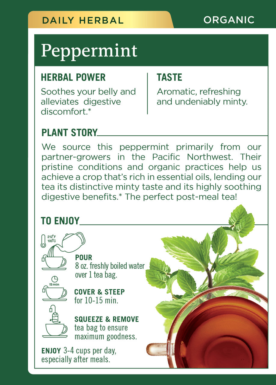 Traditional Medicinals Organic Peppermint Tea – Refreshing Herbal Tea for Digestion & Wellness (6x16 Bags)