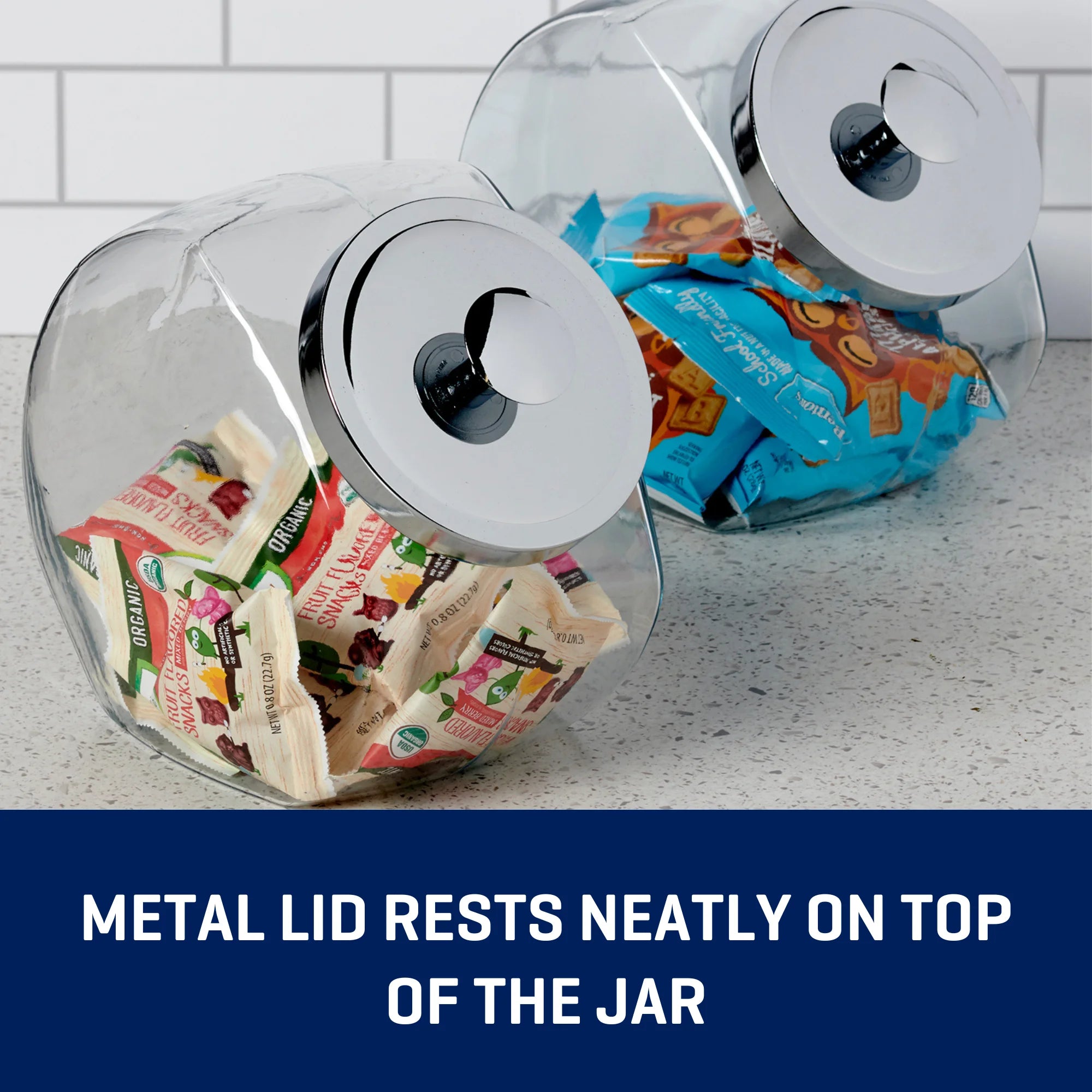 Anchor Hocking Silver Glass with Lid Penny Candy Glass Jar, a Practical Choice for Pantry Jar Storage and Display