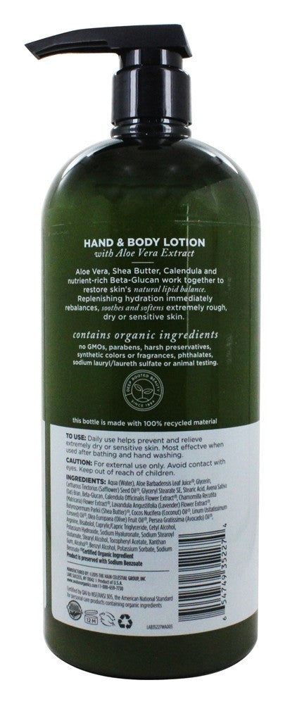 Avalon Organics Unscented Hand & Body Lotion – Fragrance Free Organic Moisturizer with Aloe for Sensitive Skin, 32 oz