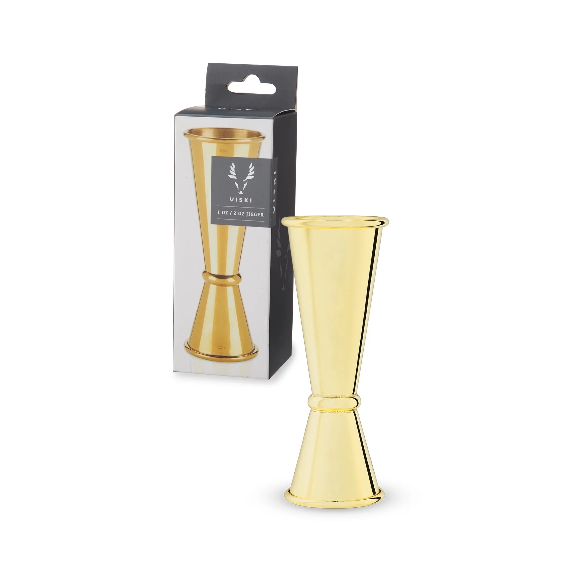 Viski Japanese Style Stainless Steel Double Jigger for Cocktails and Drinks