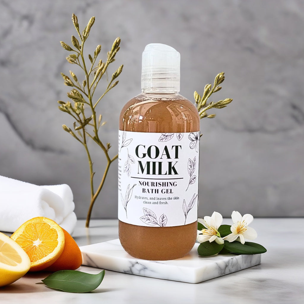 Goat Milk Coconut Orange Hydrating Body Wash for Dry & Sensitive Skin - Anti-Aging & Eczema Relief