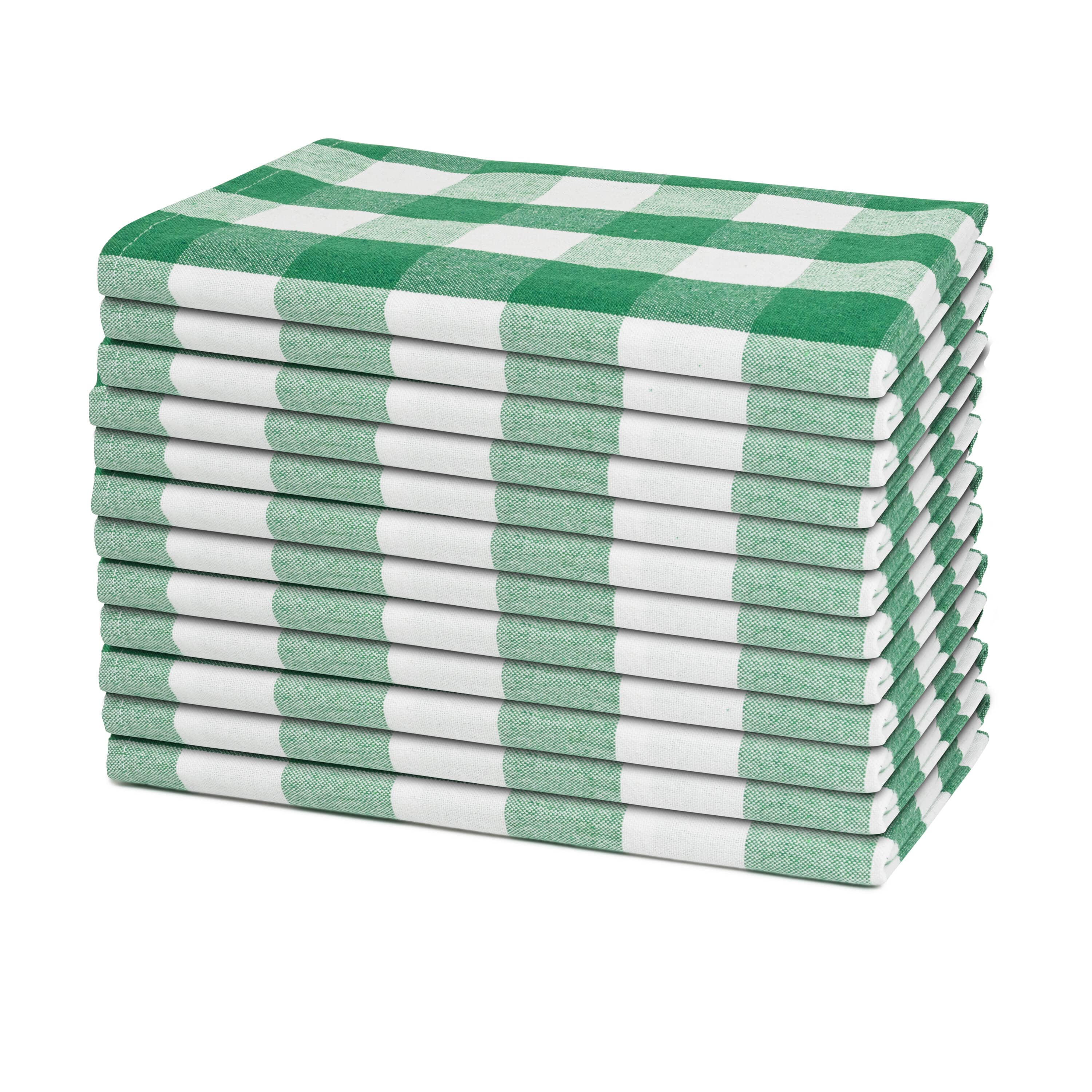 12-Pack Large Plaid Cotton Dinner Napkins - 100% Cotton, Hemmed Edges, 20"x20" for Elegant Table Settings