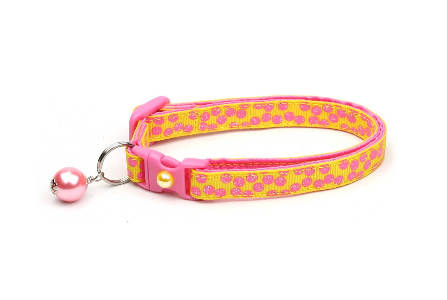 Pink Polka Dot Cat Collar with Safety Breakaway for Kittens & Adult Cats