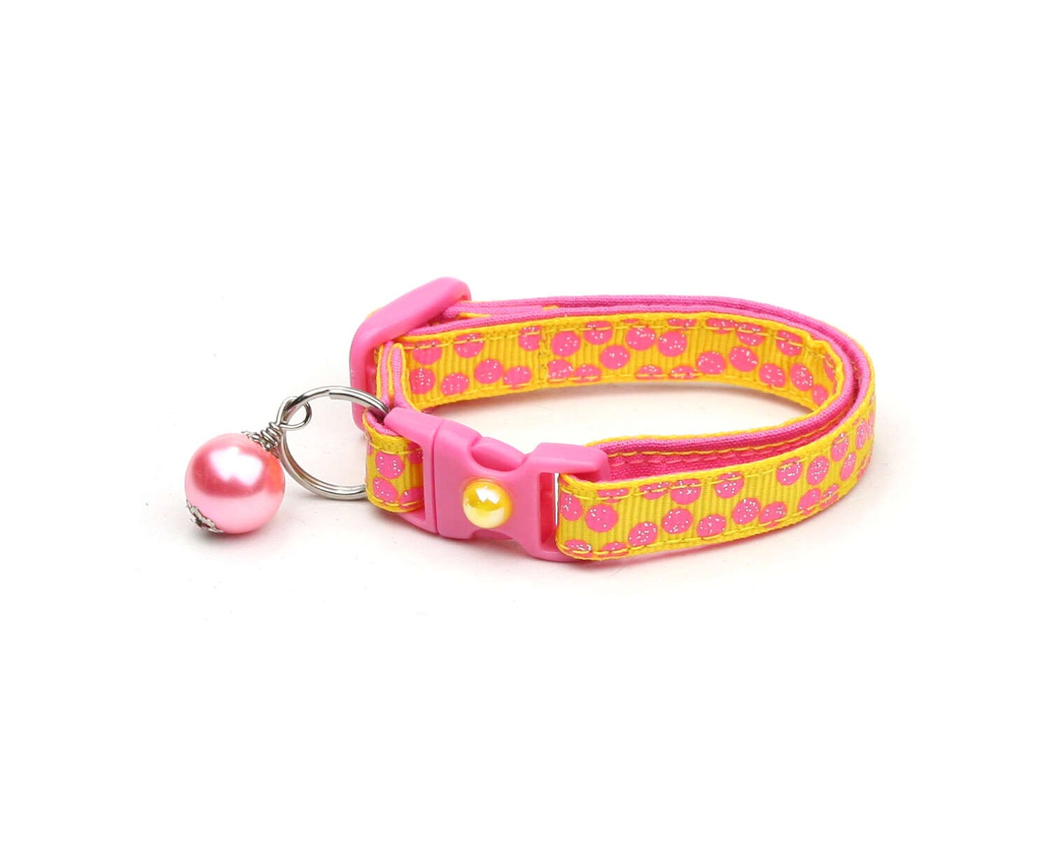 Pink Polka Dot Cat Collar with Safety Breakaway for Kittens & Adult Cats
