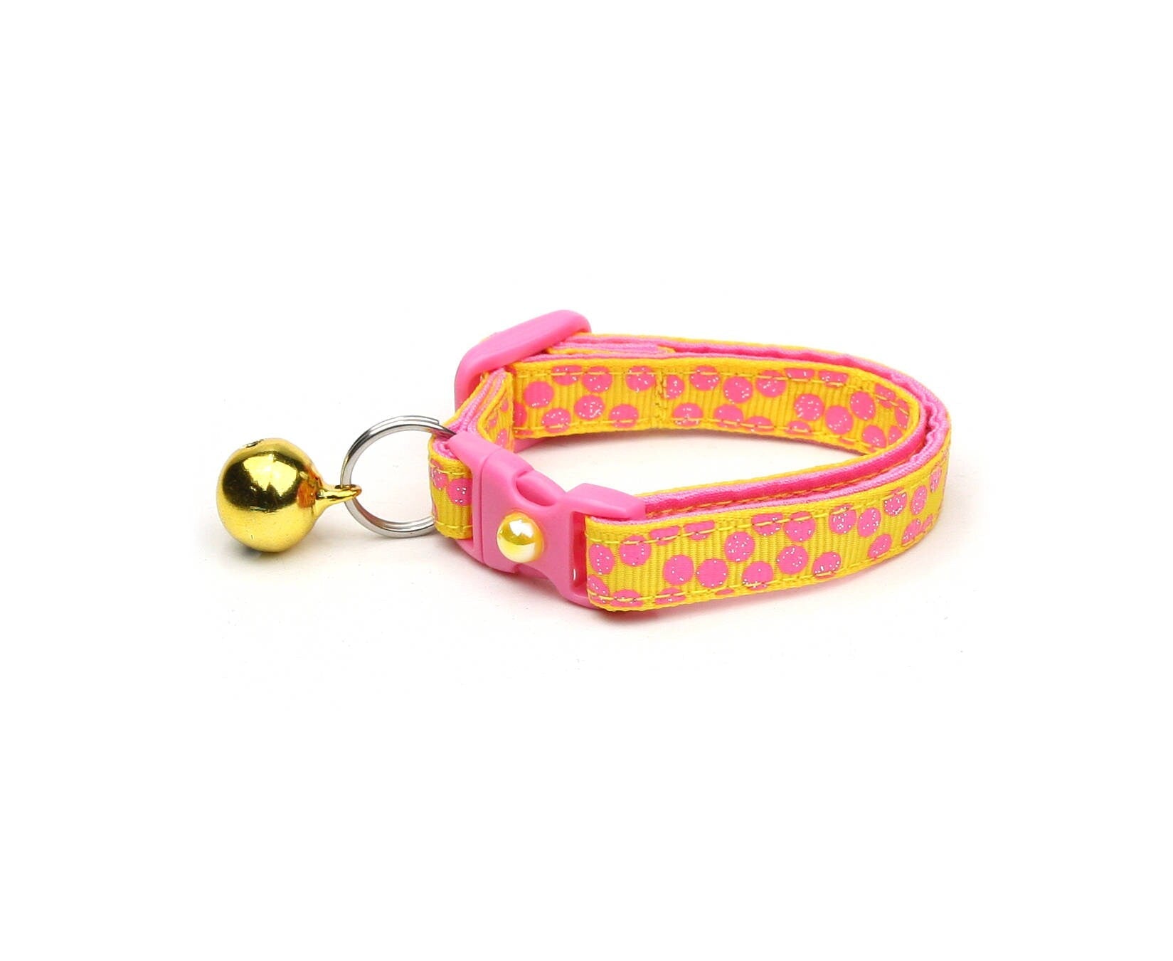 Pink Polka Dot Cat Collar with Safety Breakaway for Kittens & Adult Cats