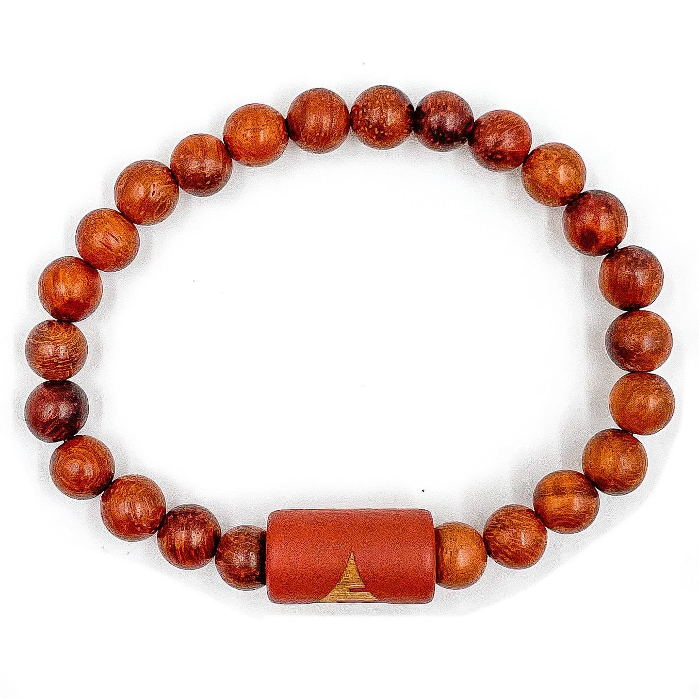Solid – Red Rosewood Mala Beaded Bracelet | Handmade 8mm Wooden Meditation Jewelry