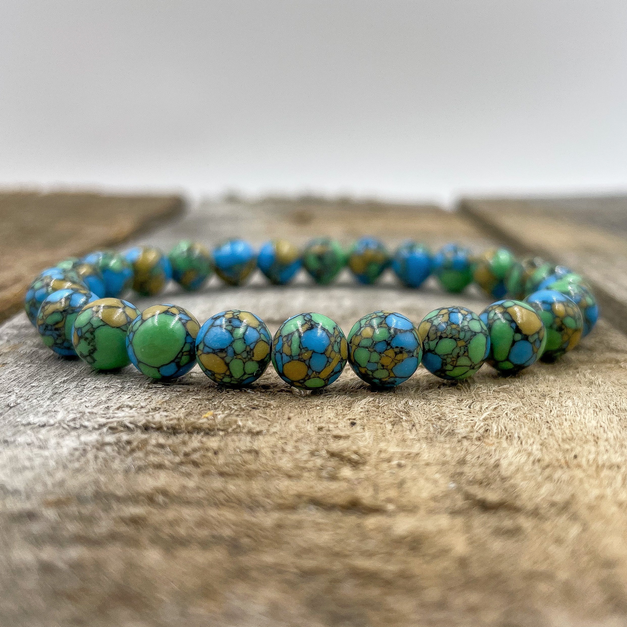 Union Multicolor Howlite Gemstone Beaded Bracelet – Handmade 8mm Natural Healing Stone Bracelet for Calm & Focus